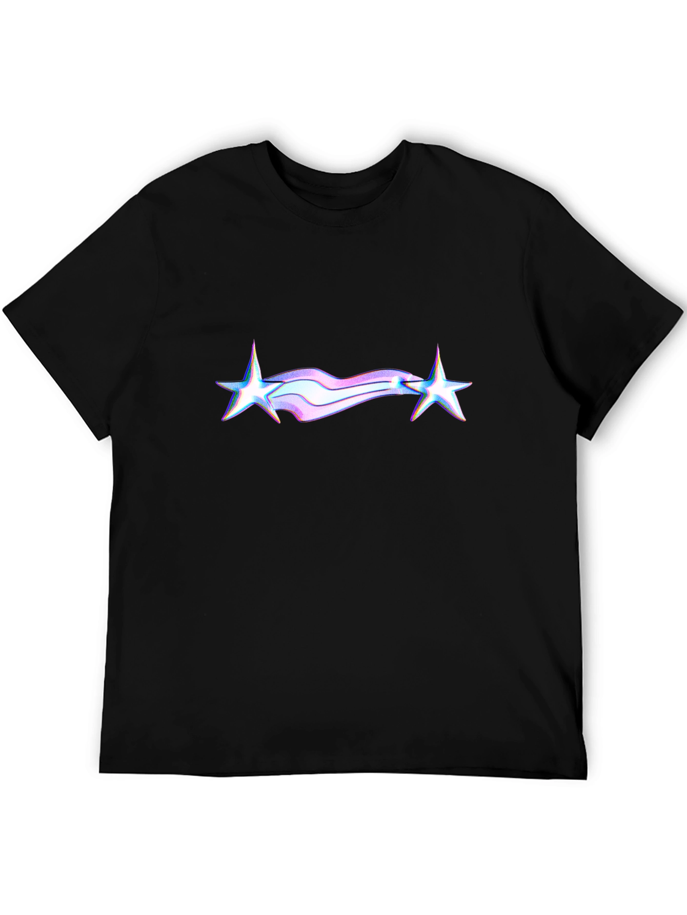 Black Modern Star Graphic Black T-Shirt view 5