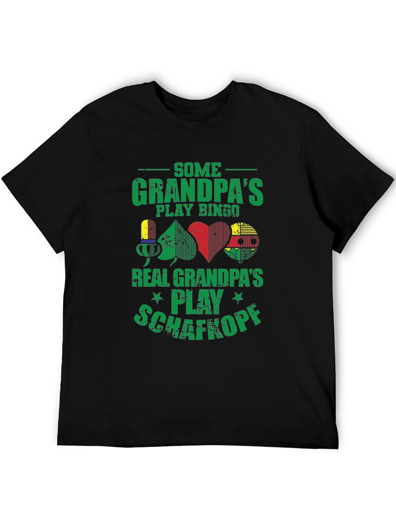 Black Funny Grandpa Card Game T-Shirt view 5