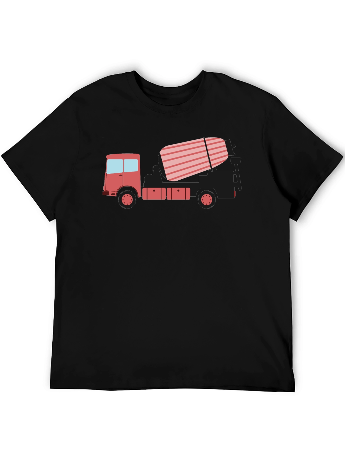 Black Concrete Truck Graphic Tee - Black Casual T-Shirt view 5