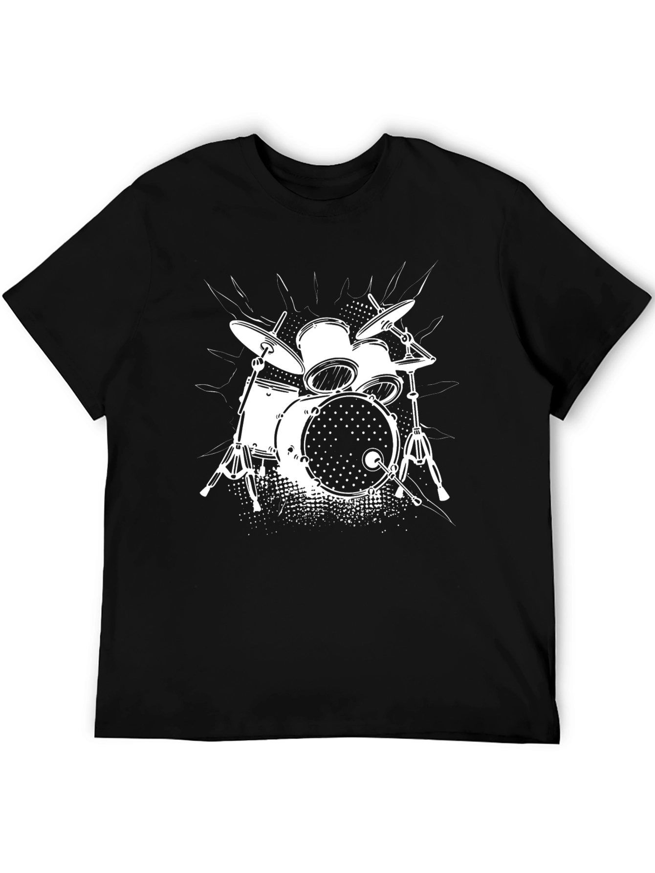 Black Drum Kit Graphic T-Shirt - Music Lover Tee view 5