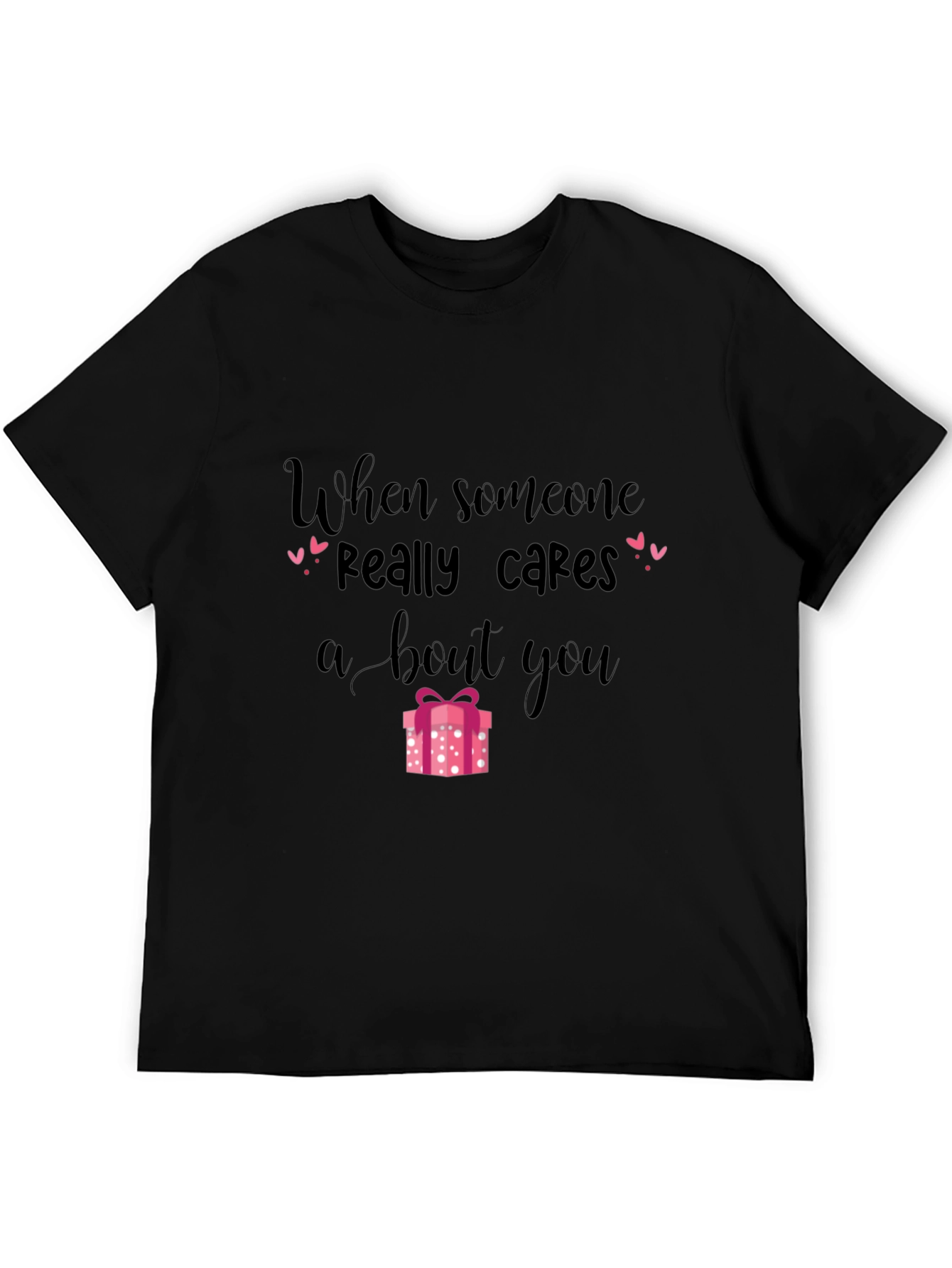 Black Caring Hearts Graphic T-Shirt - Gift Design view 5
