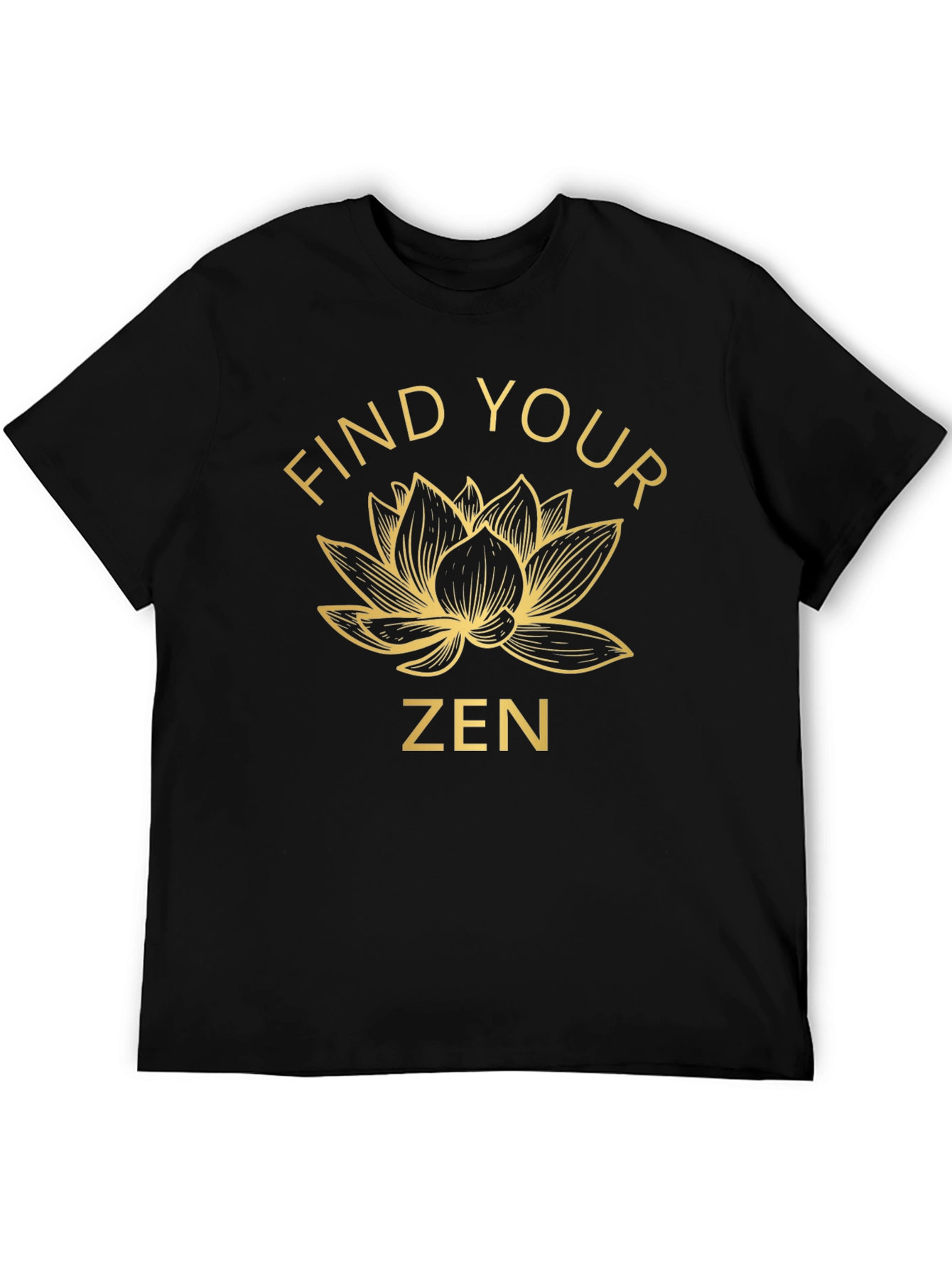 Black Find Your Zen Lotus Graphic T-Shirt view 5