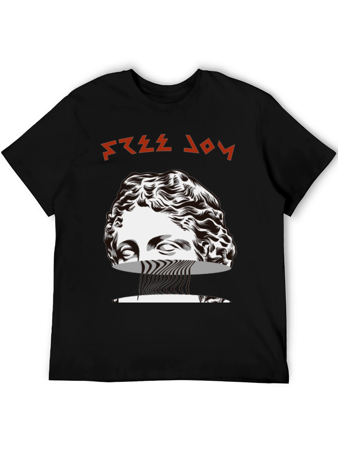 Black Free Joy Graphic Tee - Black Cotton Blend T-Shirt view 5