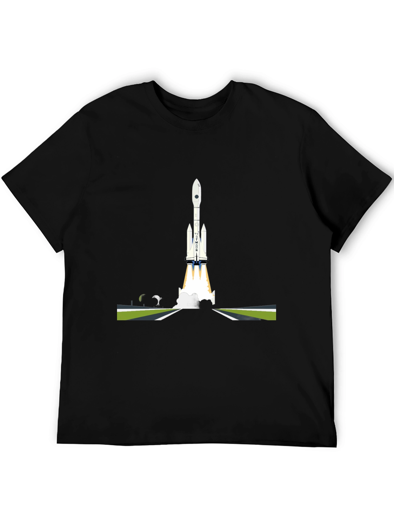 Black Rocket Launch Graphic T-Shirt - Space Exploration Tee view 5