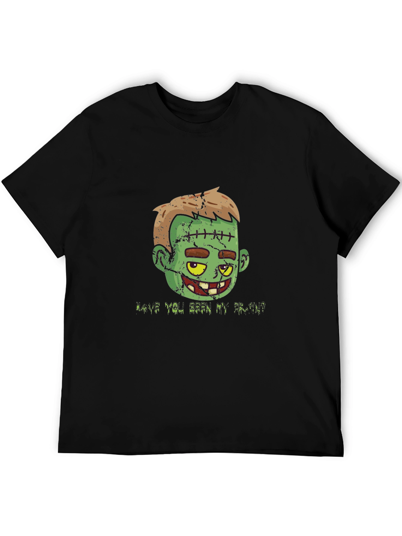 Black Zombie Brain T-Shirt - Halloween Graphic Tee view 5