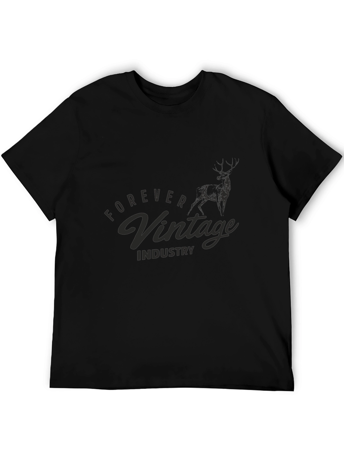 Black Forever Vintage Industry Men's Graphic T-Shirt view 5