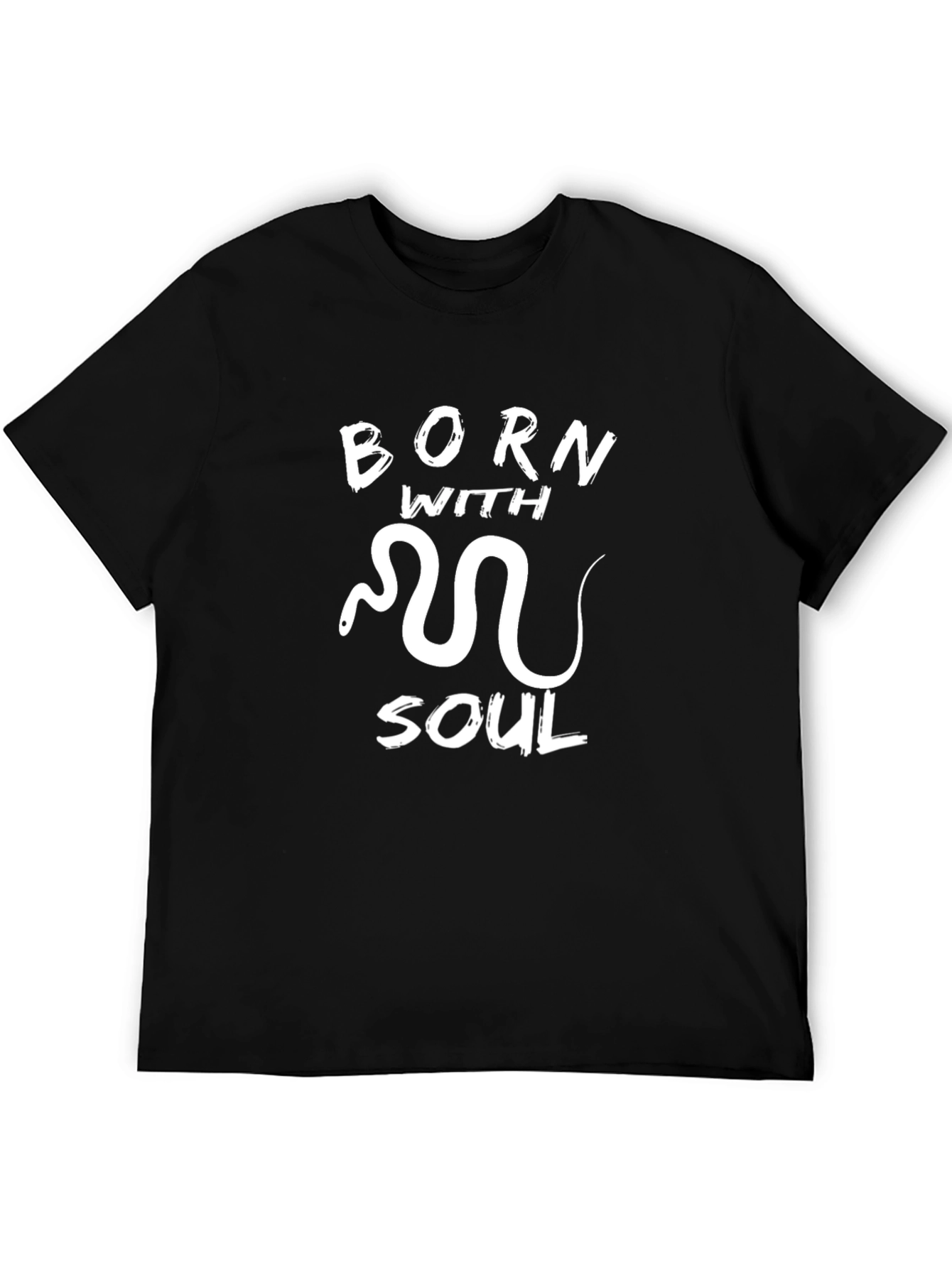 Black Born With Soul Snake Graphic T-Shirt view 5