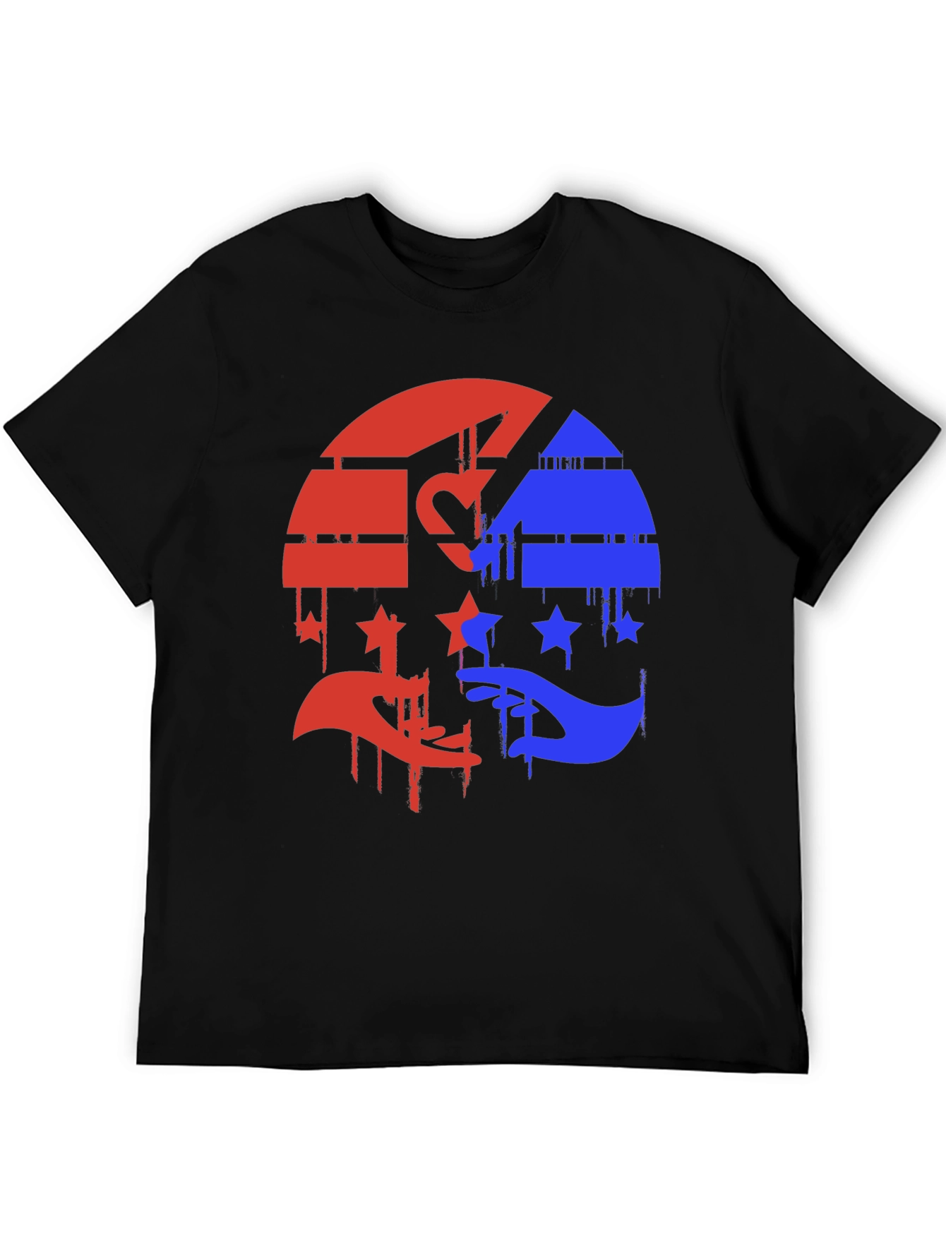 Black Red & Blue Graphic Tee - Abstract Design view 5