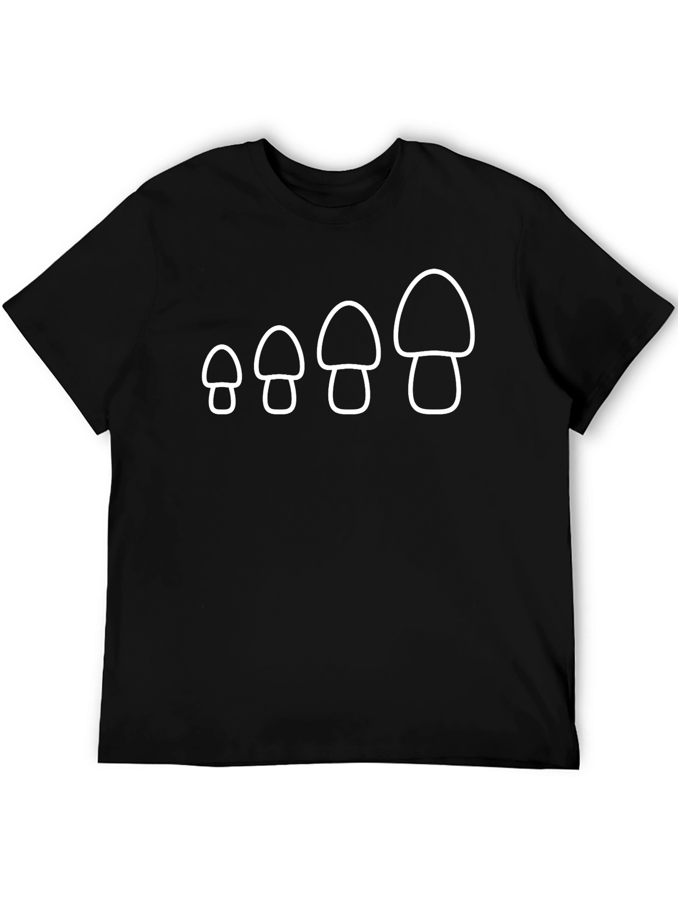 Black Mushroom Evolution T-Shirt - Fun Graphic Tee view 5