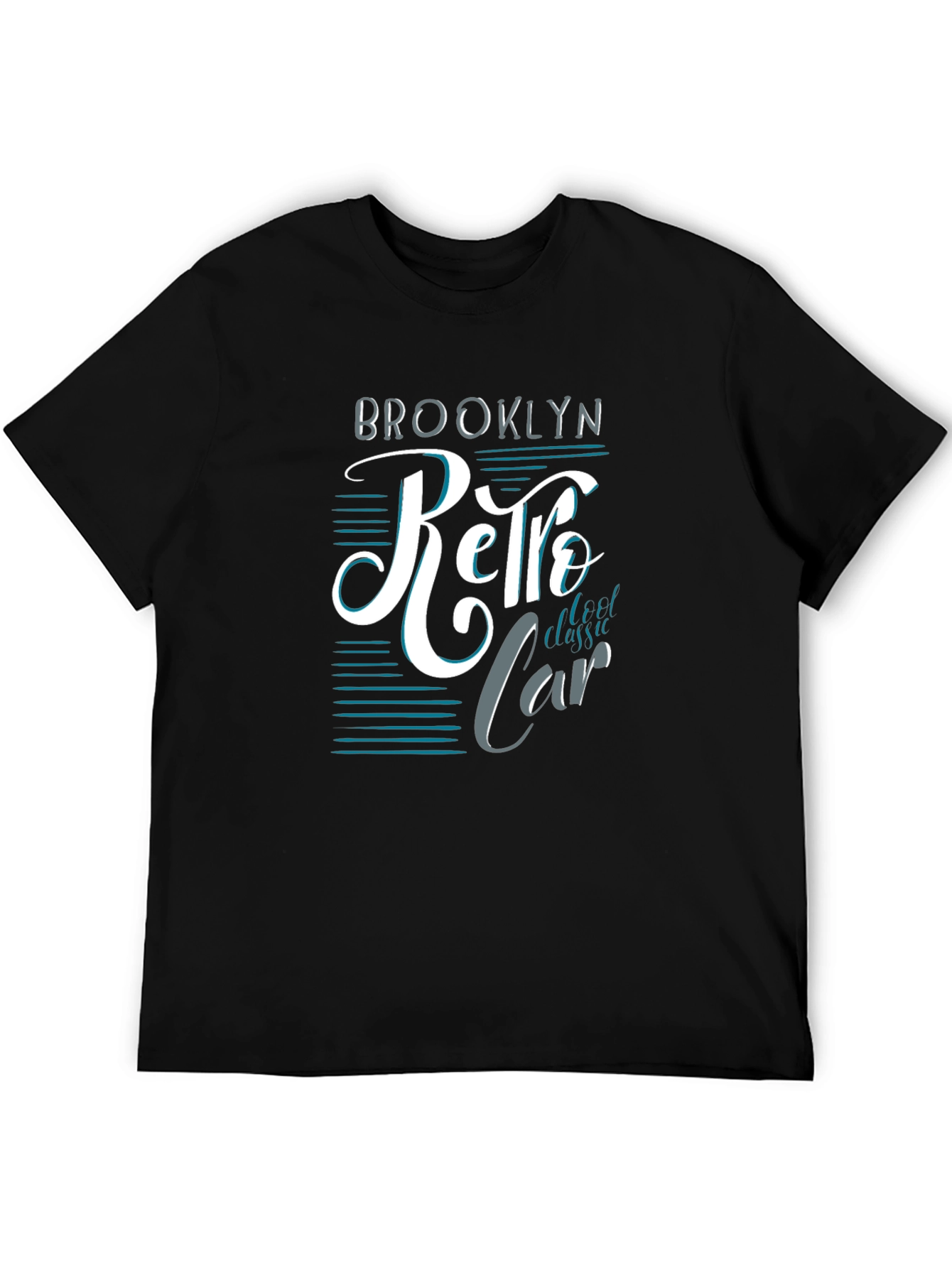 Black Brooklyn Retro Classic Car T-Shirt view 5