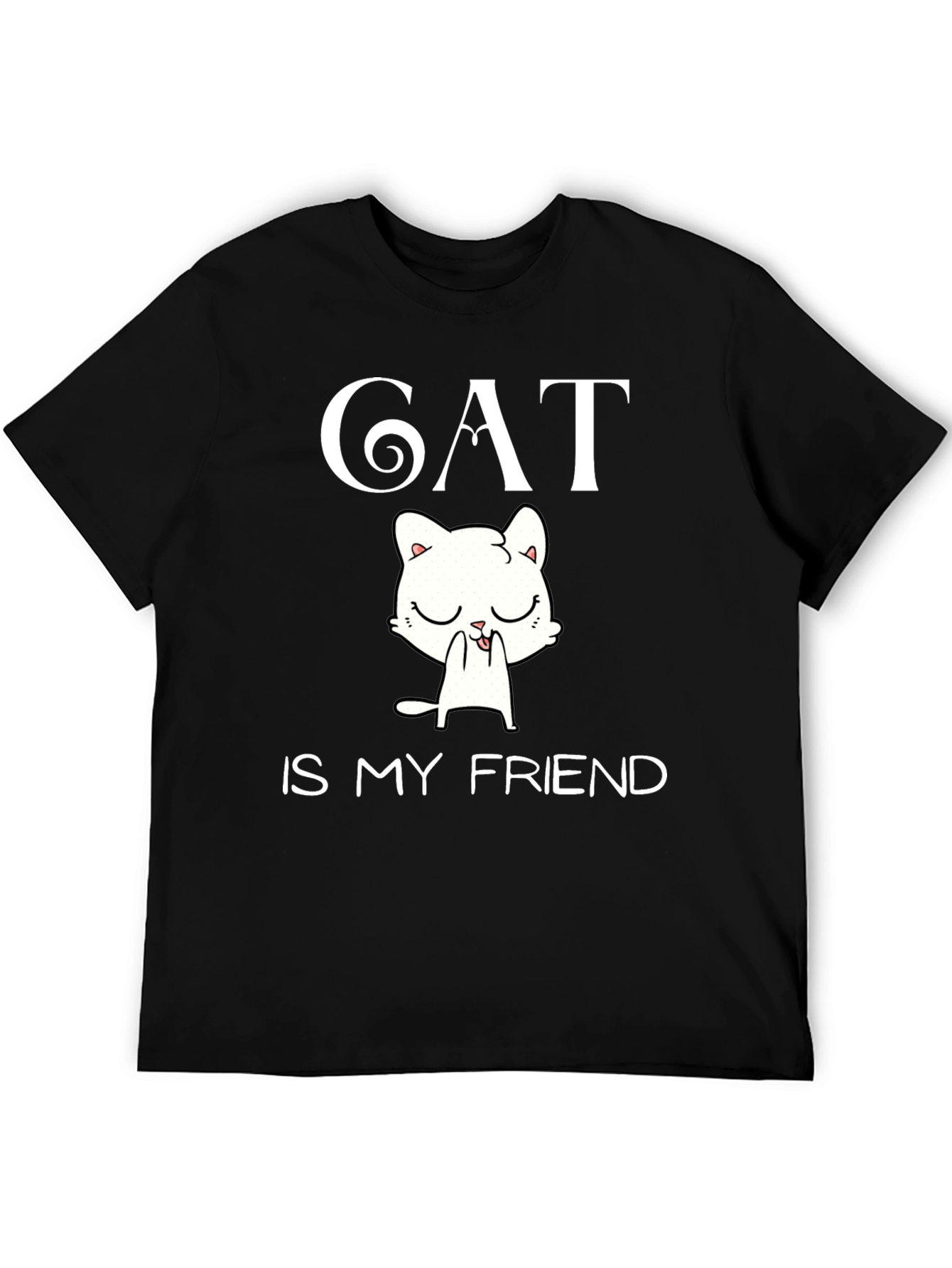 Black Cat Is My Friend Graphic Tee - Black T-Shirt view 5