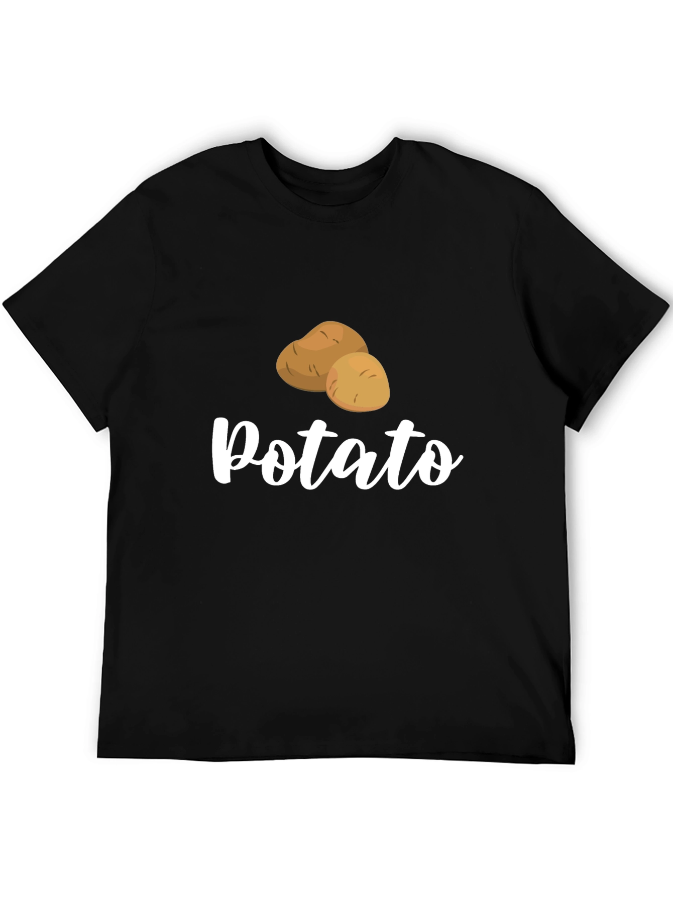 Black Funny Potato Graphic Black T-Shirt view 5