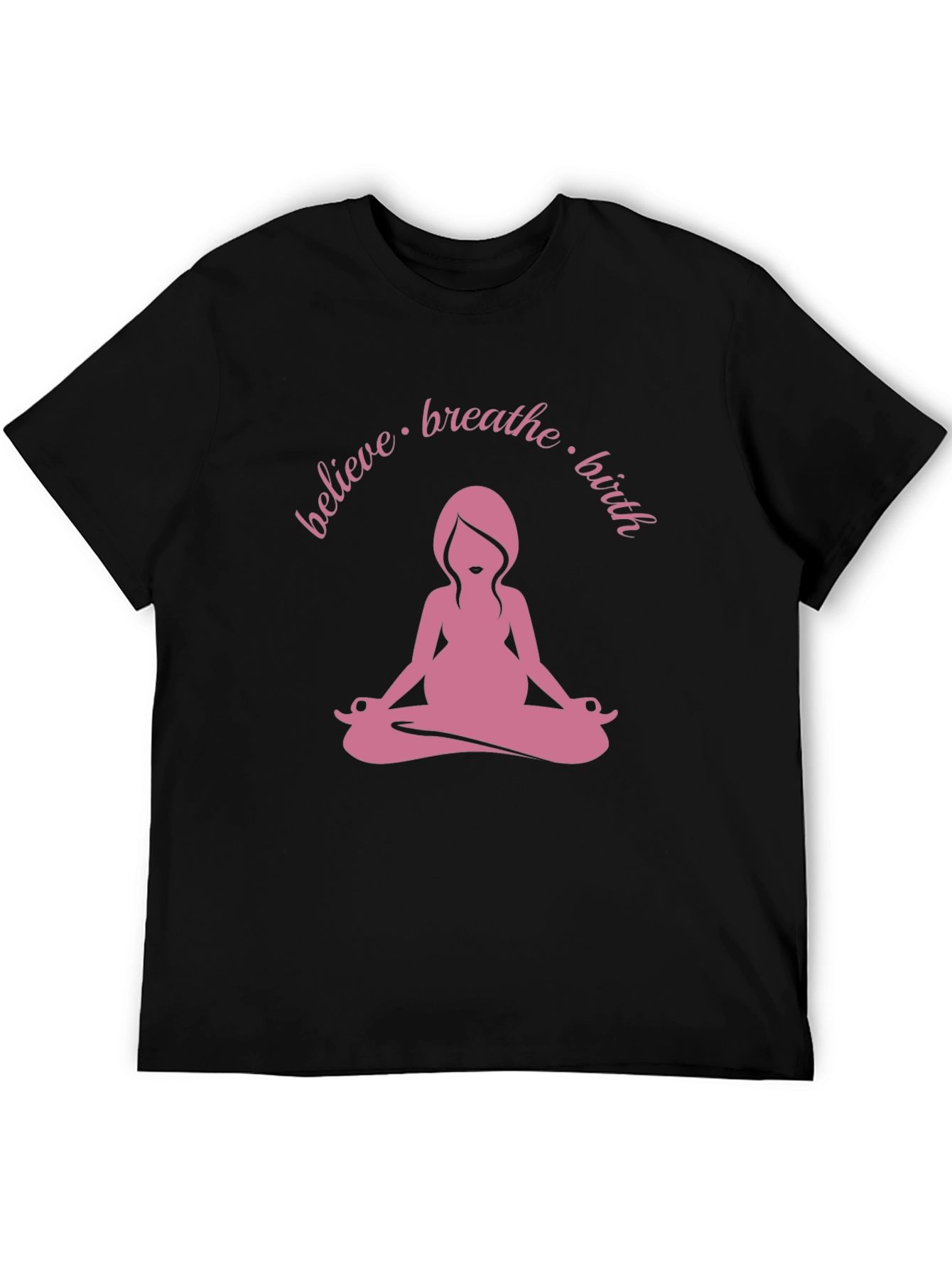 Black Believe Breathe Birth Yoga Tee view 5