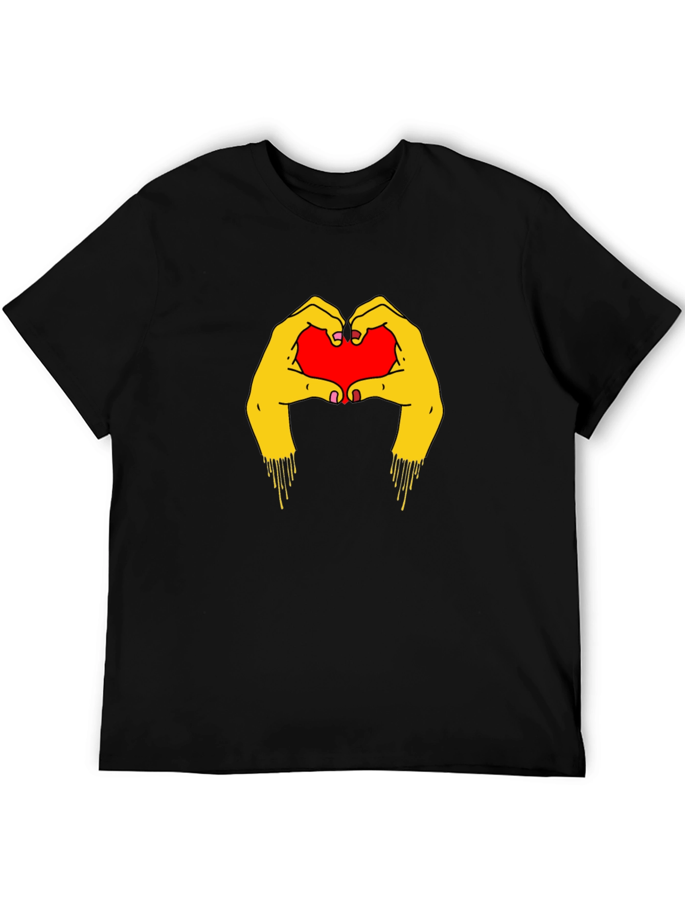 Black Heart Hands Graphic Tee - Trendy Black T-Shirt view 5