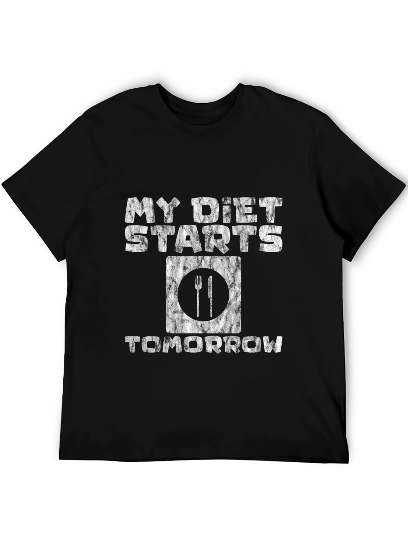 Black Funny Diet Starts Tomorrow Graphic T-Shirt view 5
