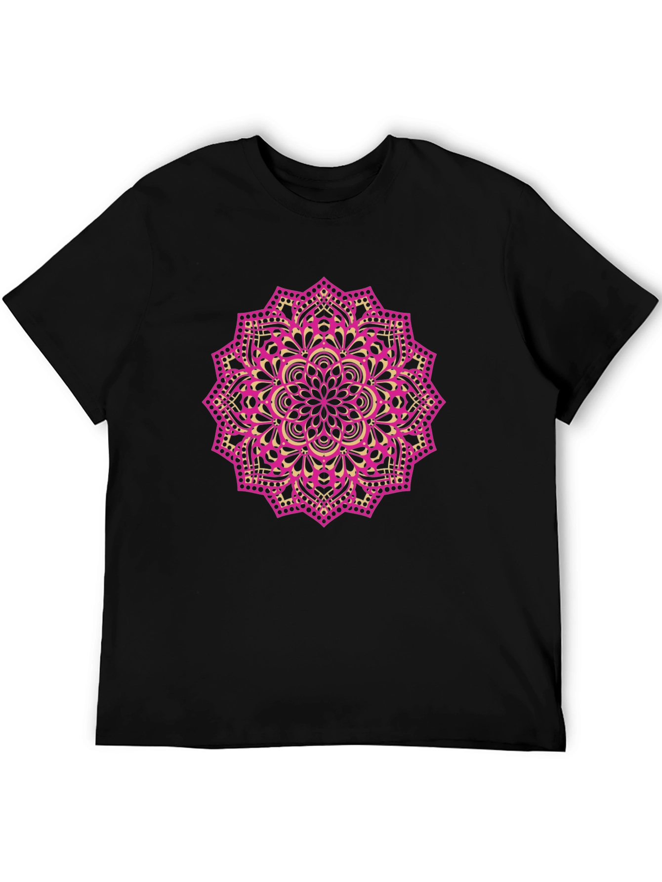 Black Mandala Graphic Tee - Black Cotton Blend view 5