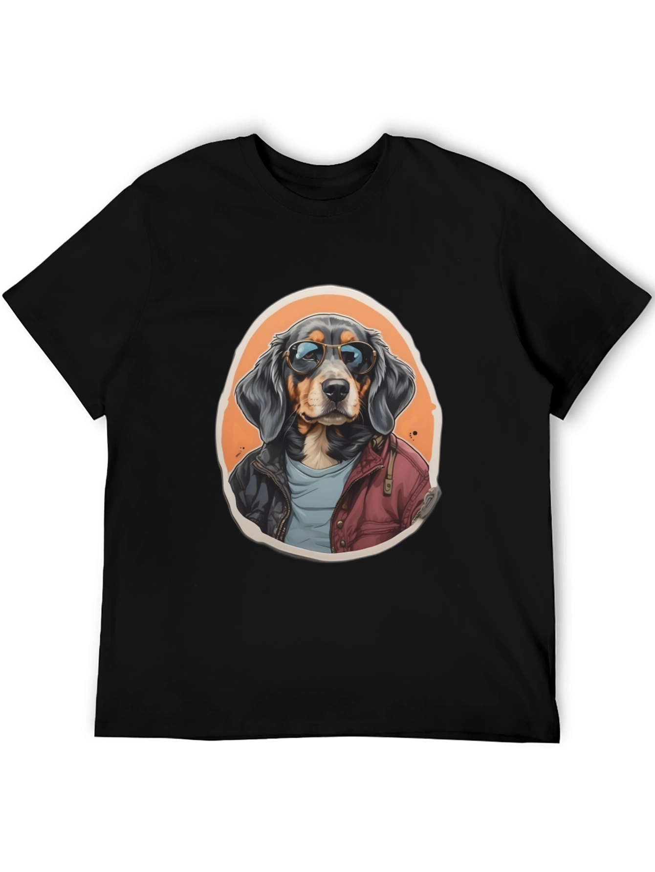 Black Cool Dog Graphic Tee - Black view 5