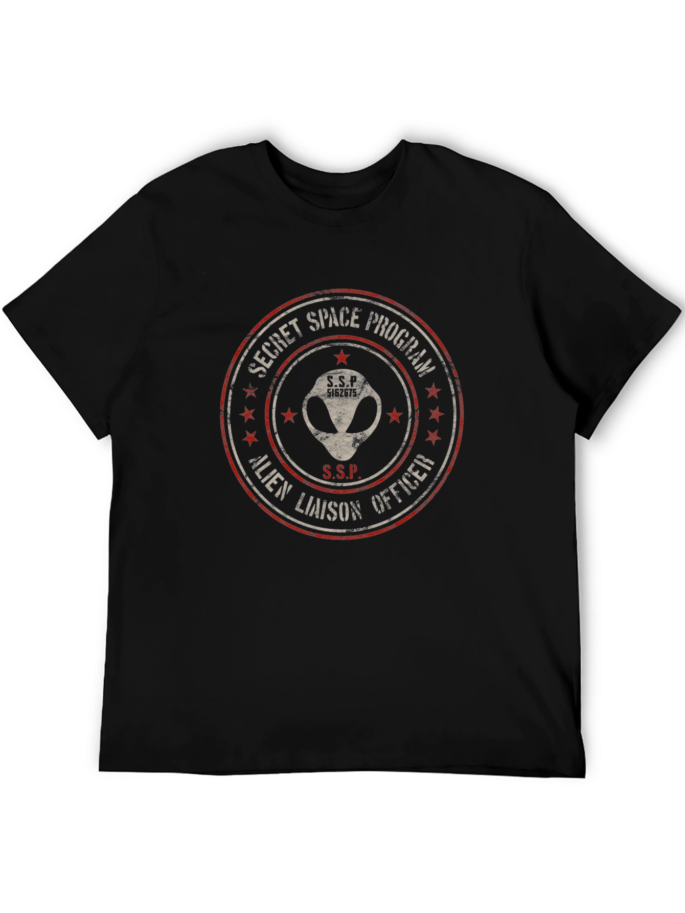 Black Secret Space Program Alien Liaison Officer T-Shirt view 5