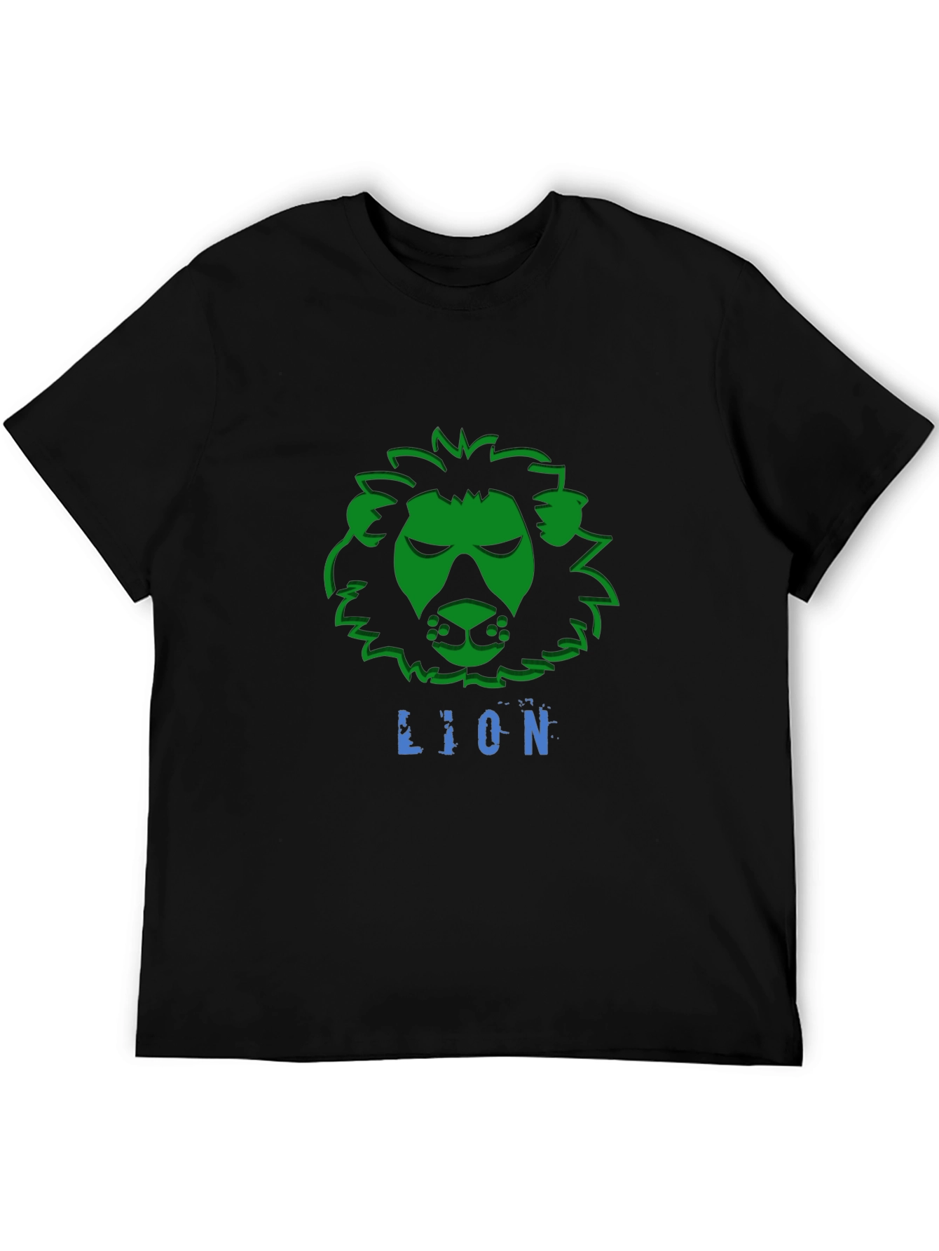 Black Lion Graphic T-Shirt - Black Crew Neck Tee view 5