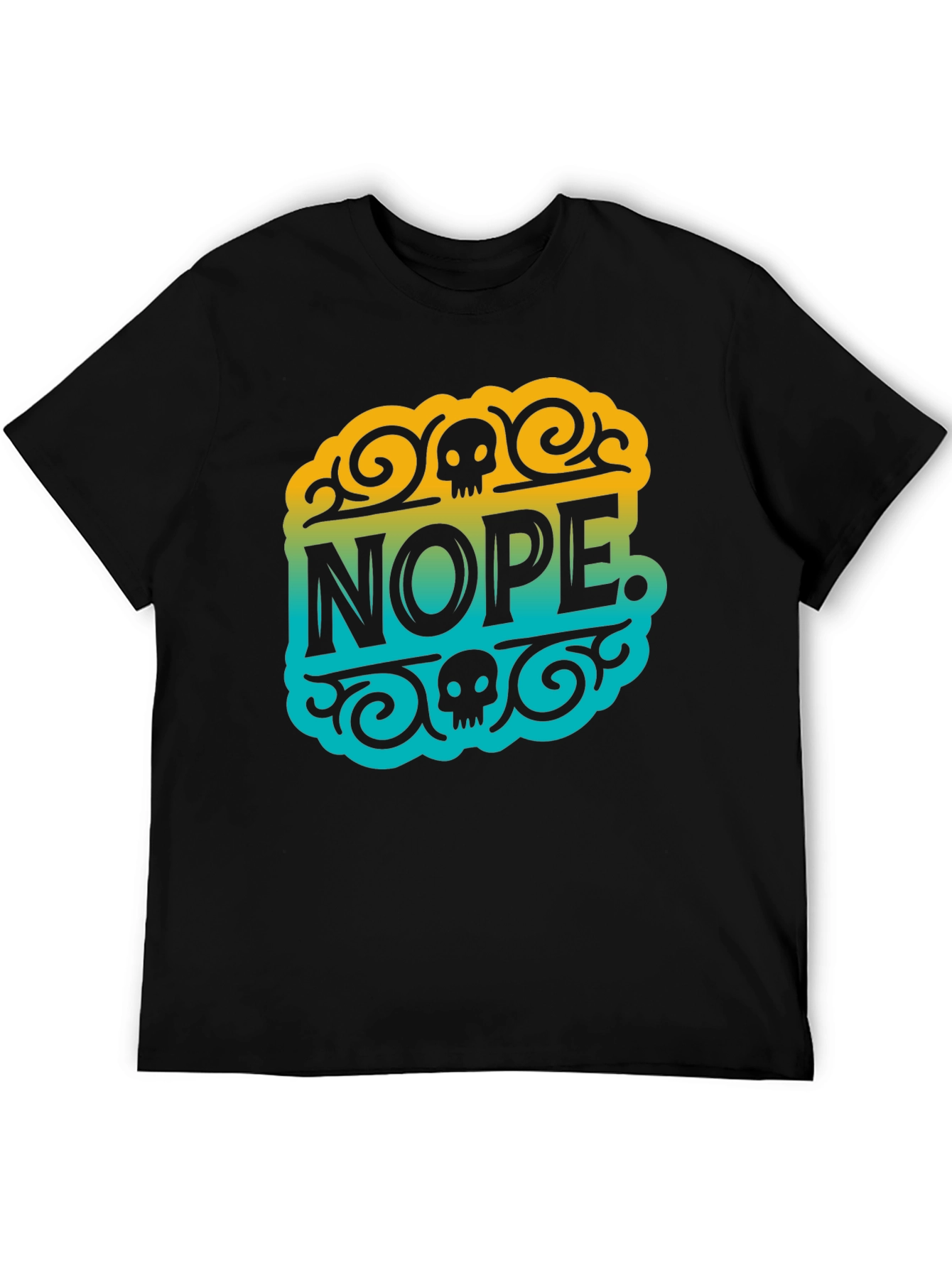 Black Nope Skull Graphic T-Shirt - Funny Sarcastic Tee view 5