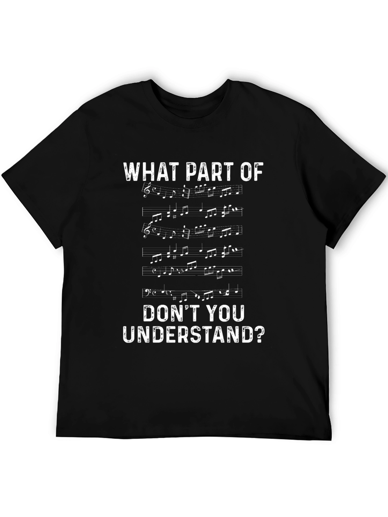 Black Music Notes "Don't You Understand?" T-Shirt view 5
