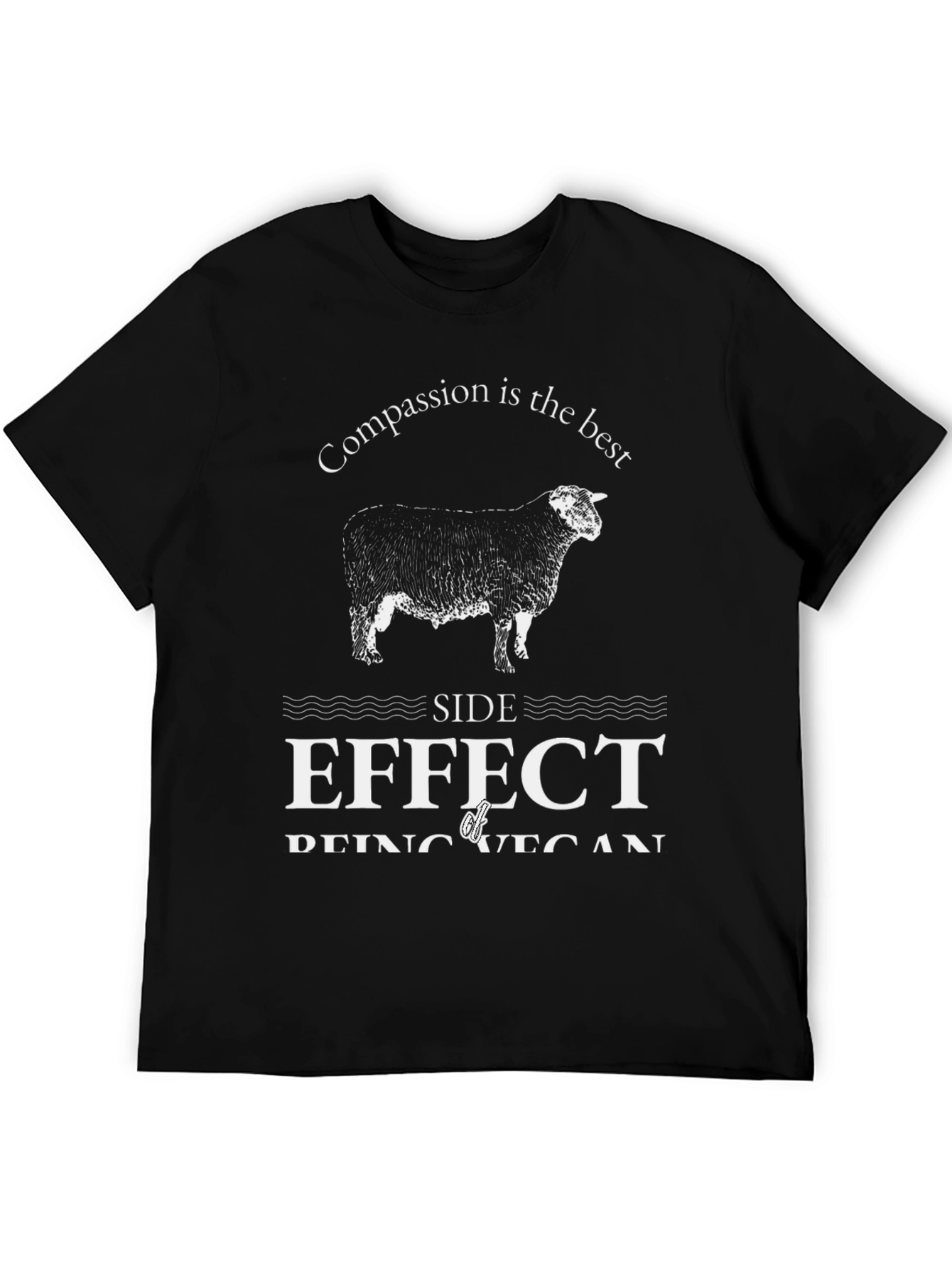 Black Vegan Compassion Side Effect T-Shirt view 5