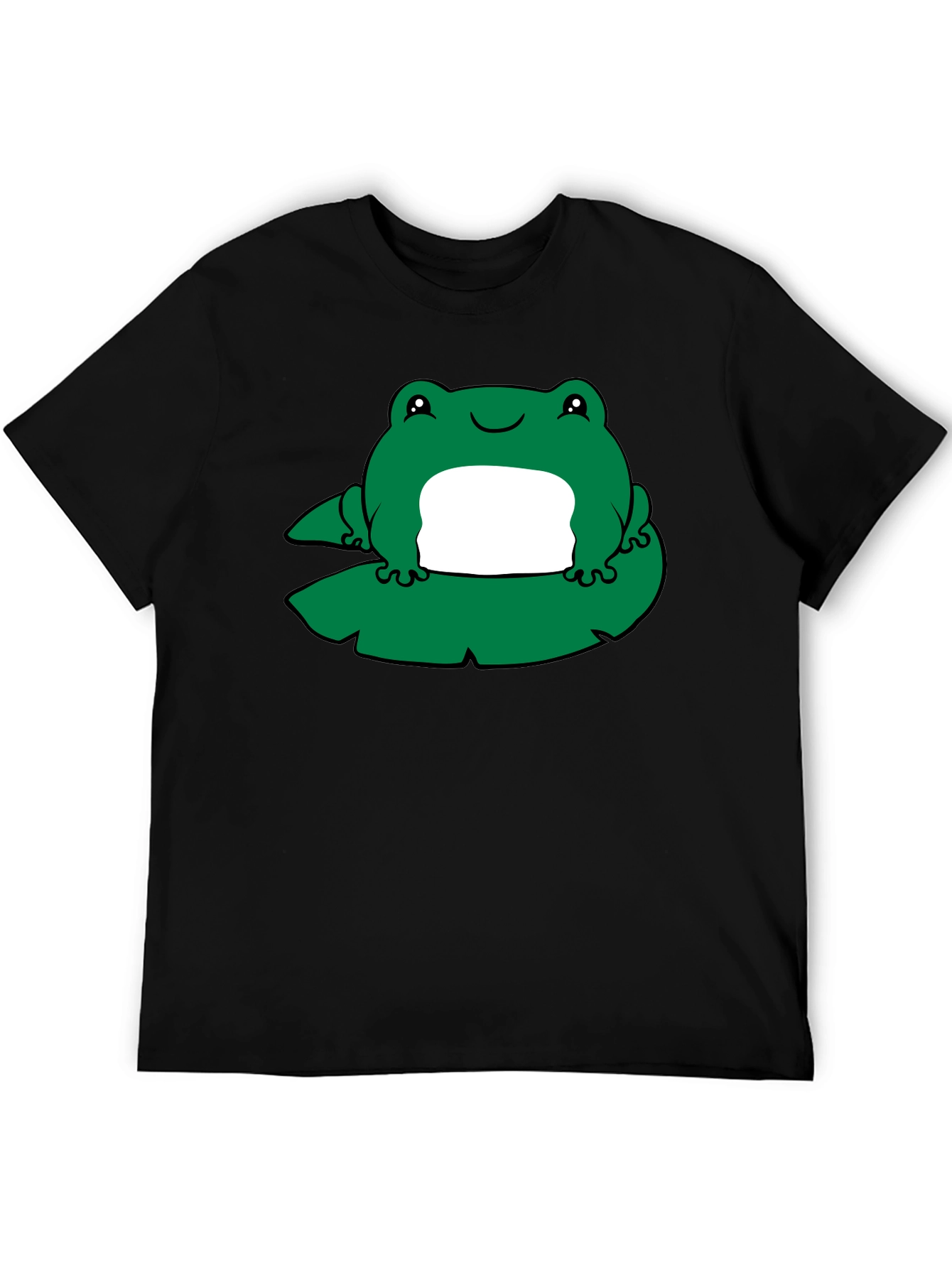 Frog on Lily Pad Graphic Tee - Black - 5