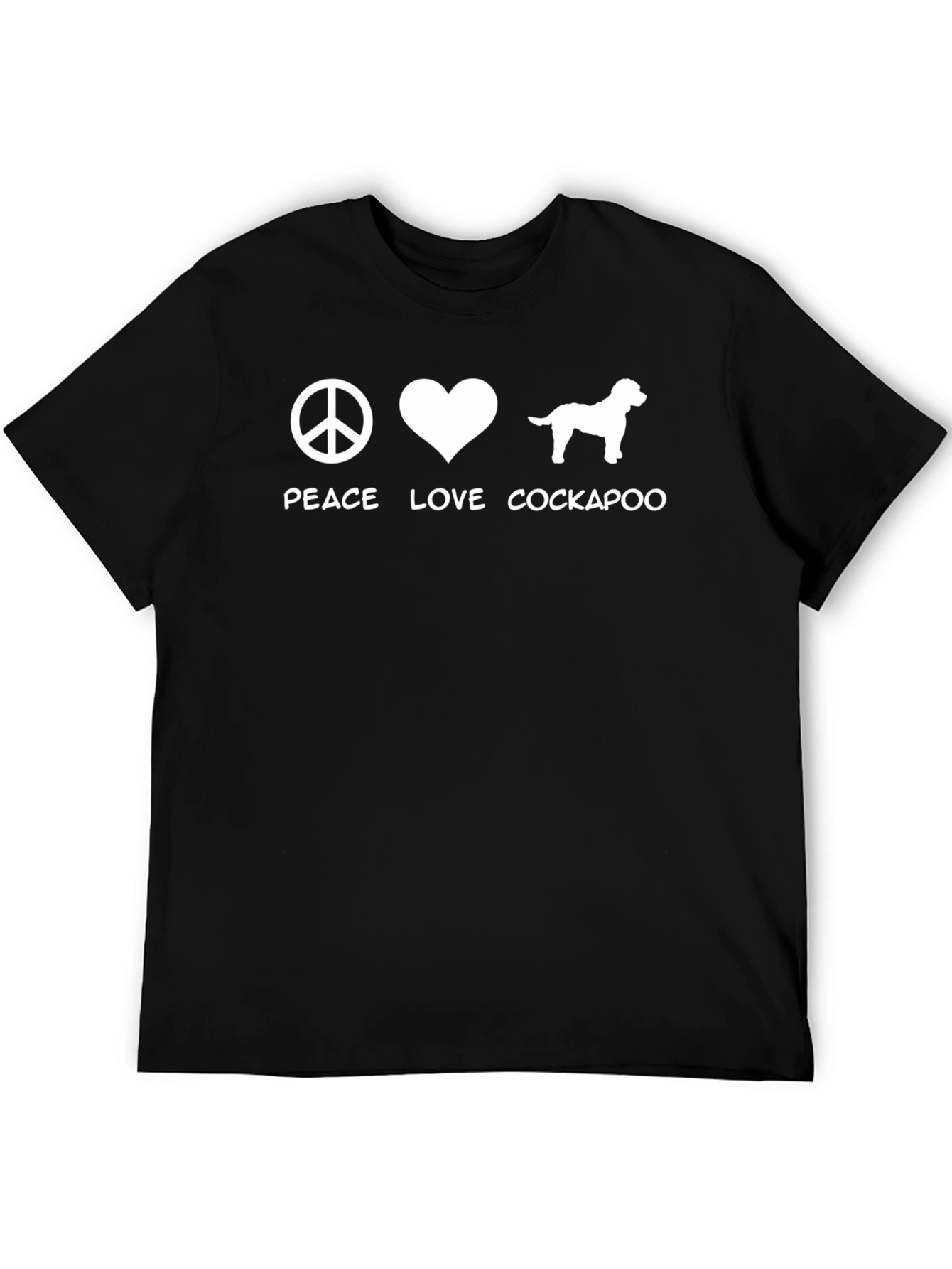 Black Peace Love Cockapoo T-Shirt view 5