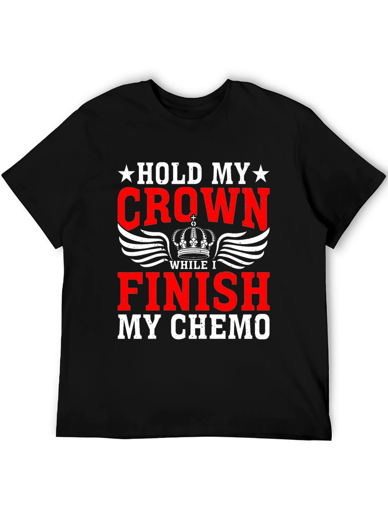 Black Hold My Crown Finish Chemo Graphic T-Shirt view 5