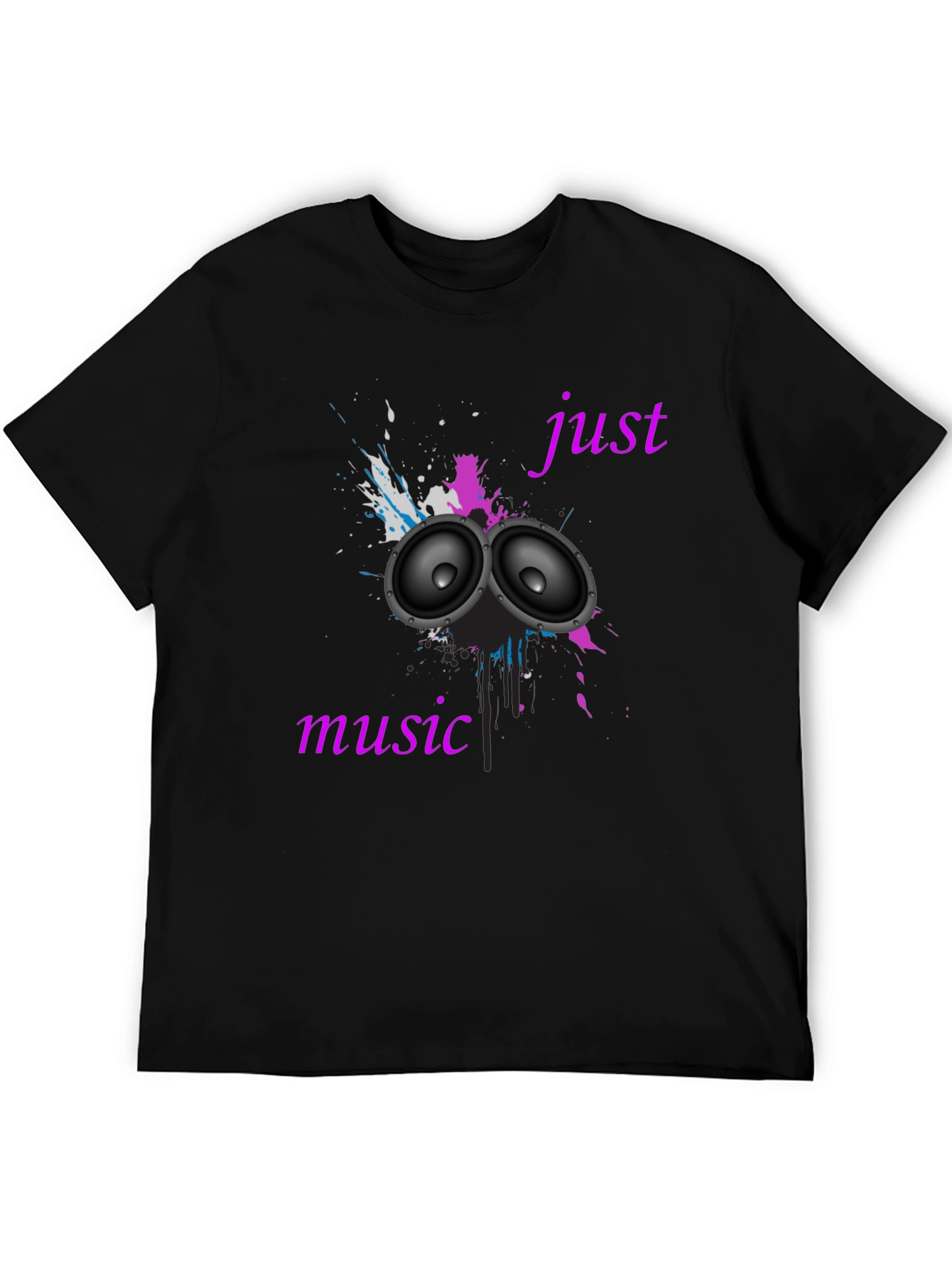 Black Just Music Black T-Shirt view 5