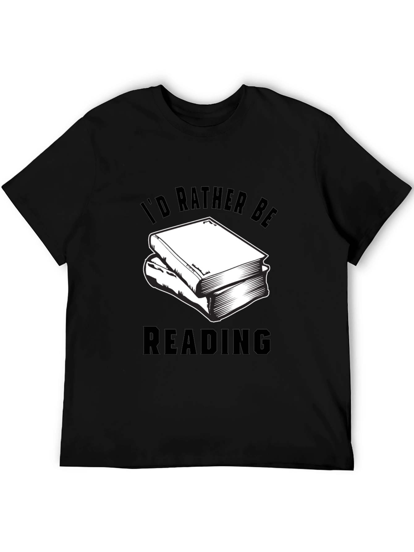 Black I'd Rather Be Reading Graphic Tee view 5