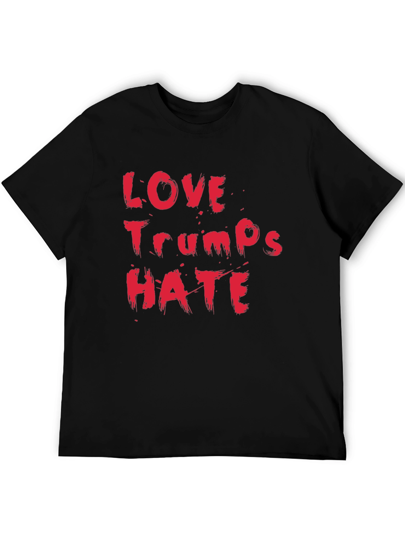 Black Love Trumps Hate Black Cotton T-Shirt view 5