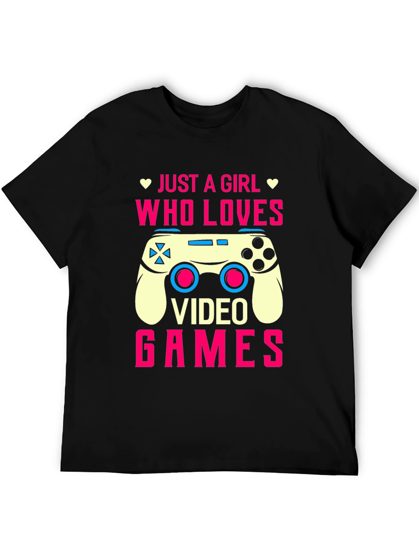 Black Just A Girl Who Loves Video Games T-Shirt view 5