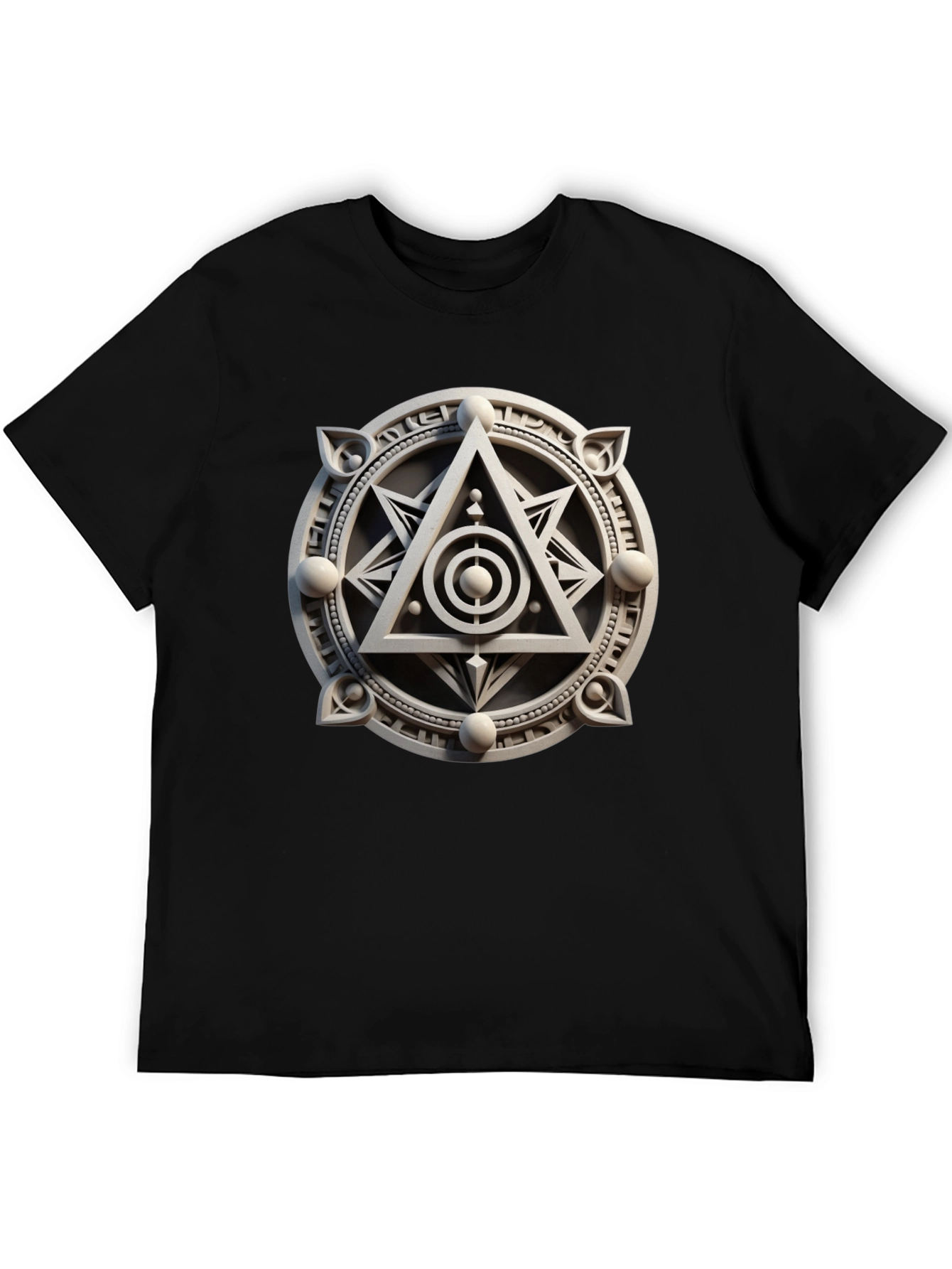Black Mystic Symbol Graphic Tee - Geometric Design view 5
