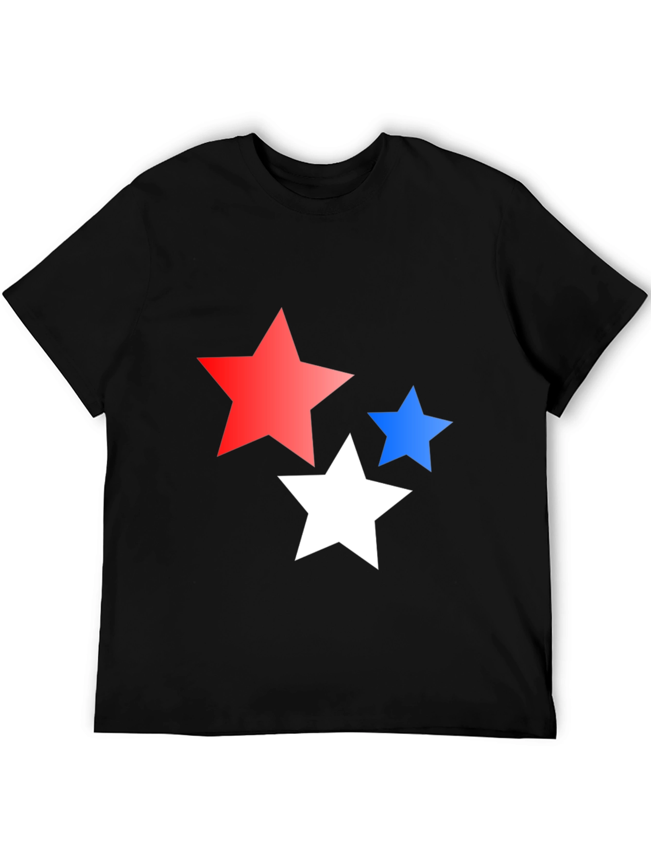 Black Stars Graphic Print Black T-Shirt view 5