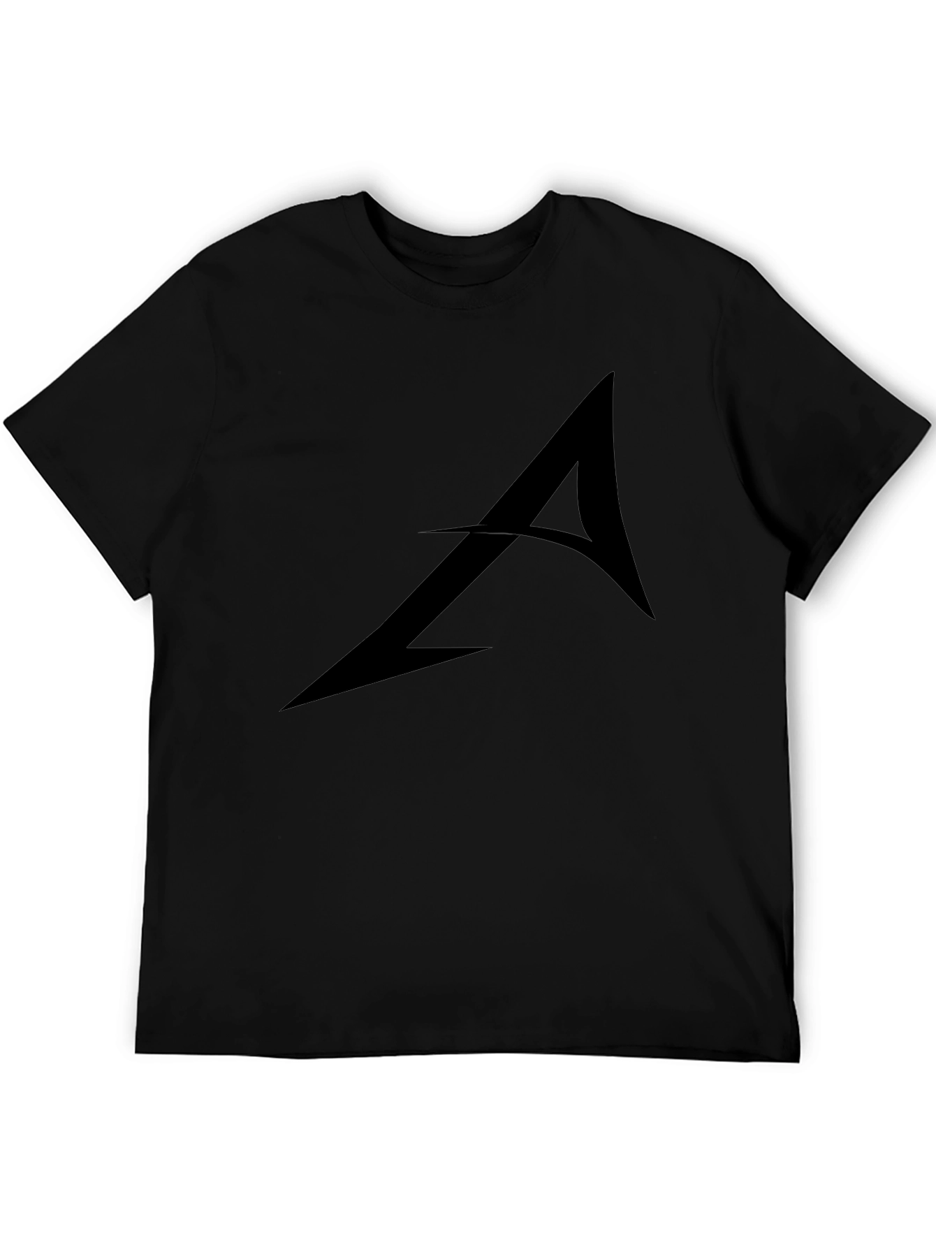 Black Stylish Black Graphic Tee - Arrow Design view 5