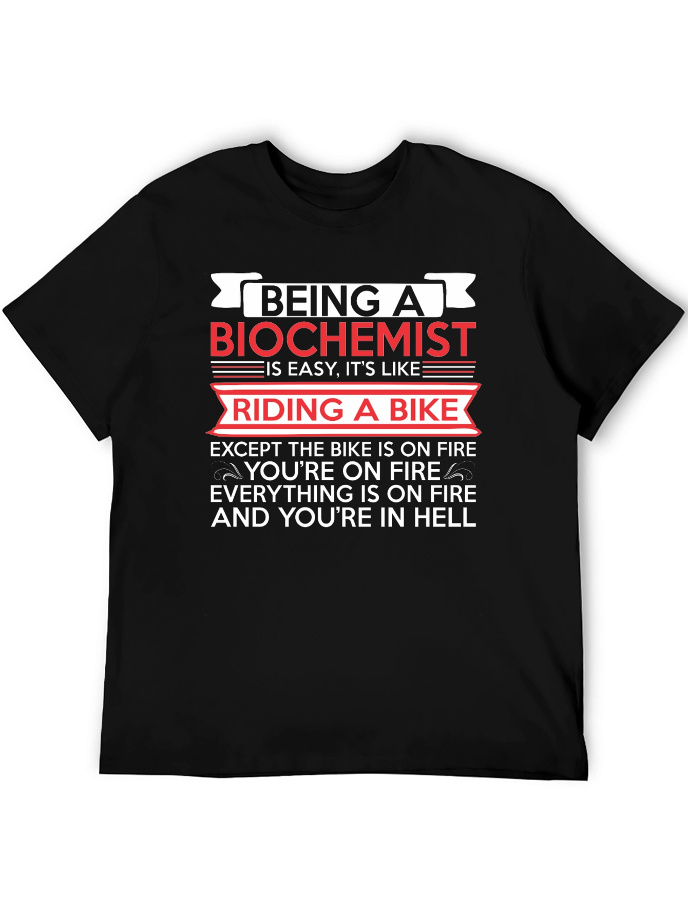 Black Biochemist On Fire T-Shirt Funny Science Tee view 5