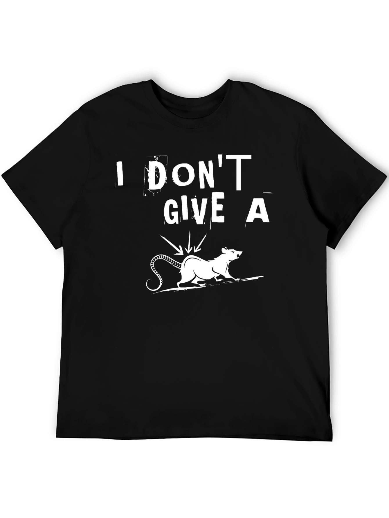 Black I Don't Give a Rat's Rear End Funny T-Shirt view 5