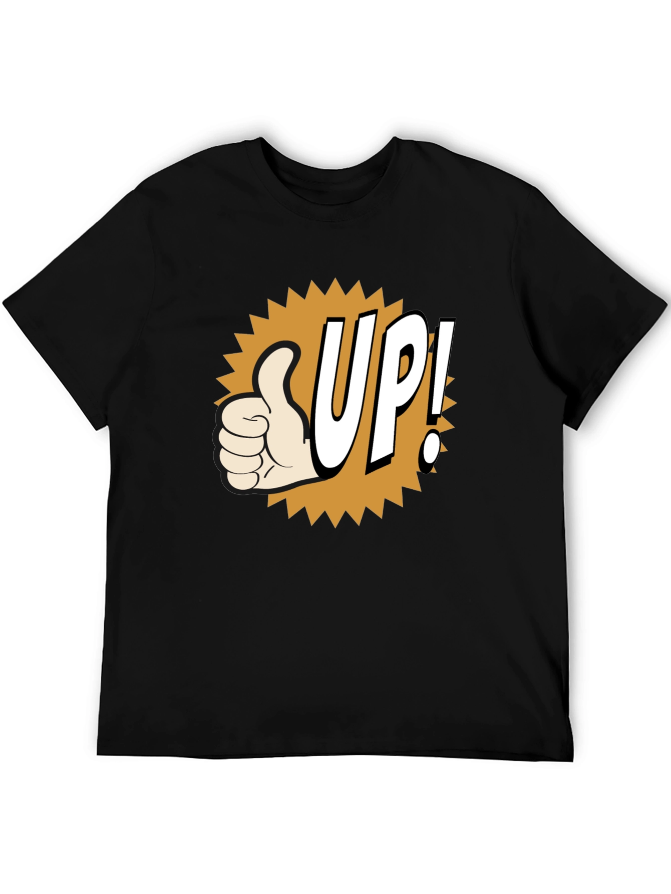 Black Thumbs Up! Graphic Tee - Black Cotton Blend view 5
