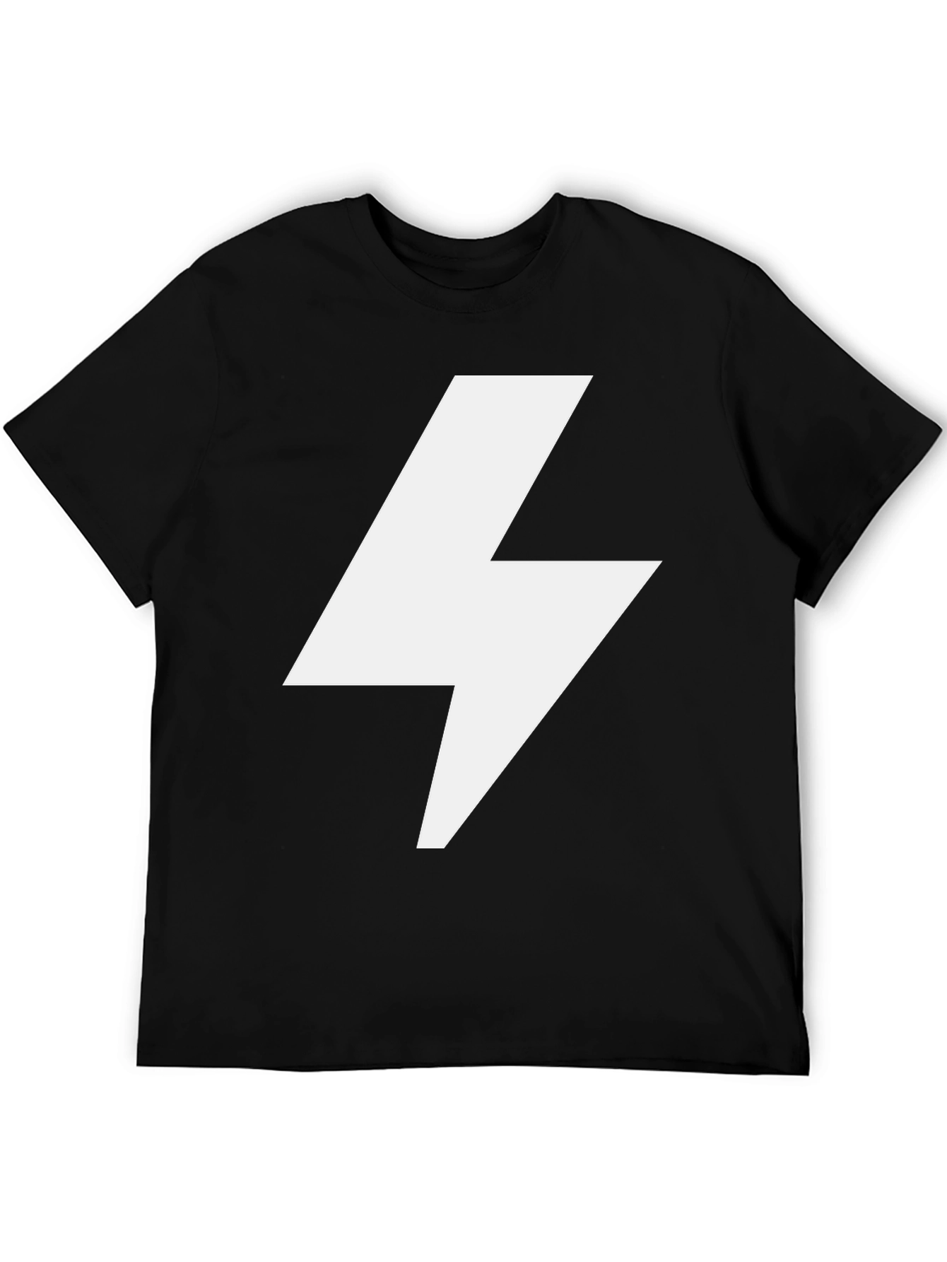 Black Lightning Bolt Graphic Tee - Bold Statement Shirt view 5