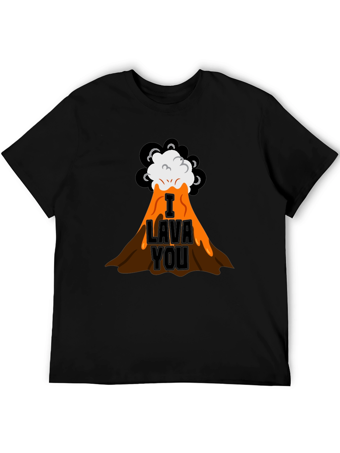 Black I Lava You Graphic Tee - Trendy Volcano Design view 5