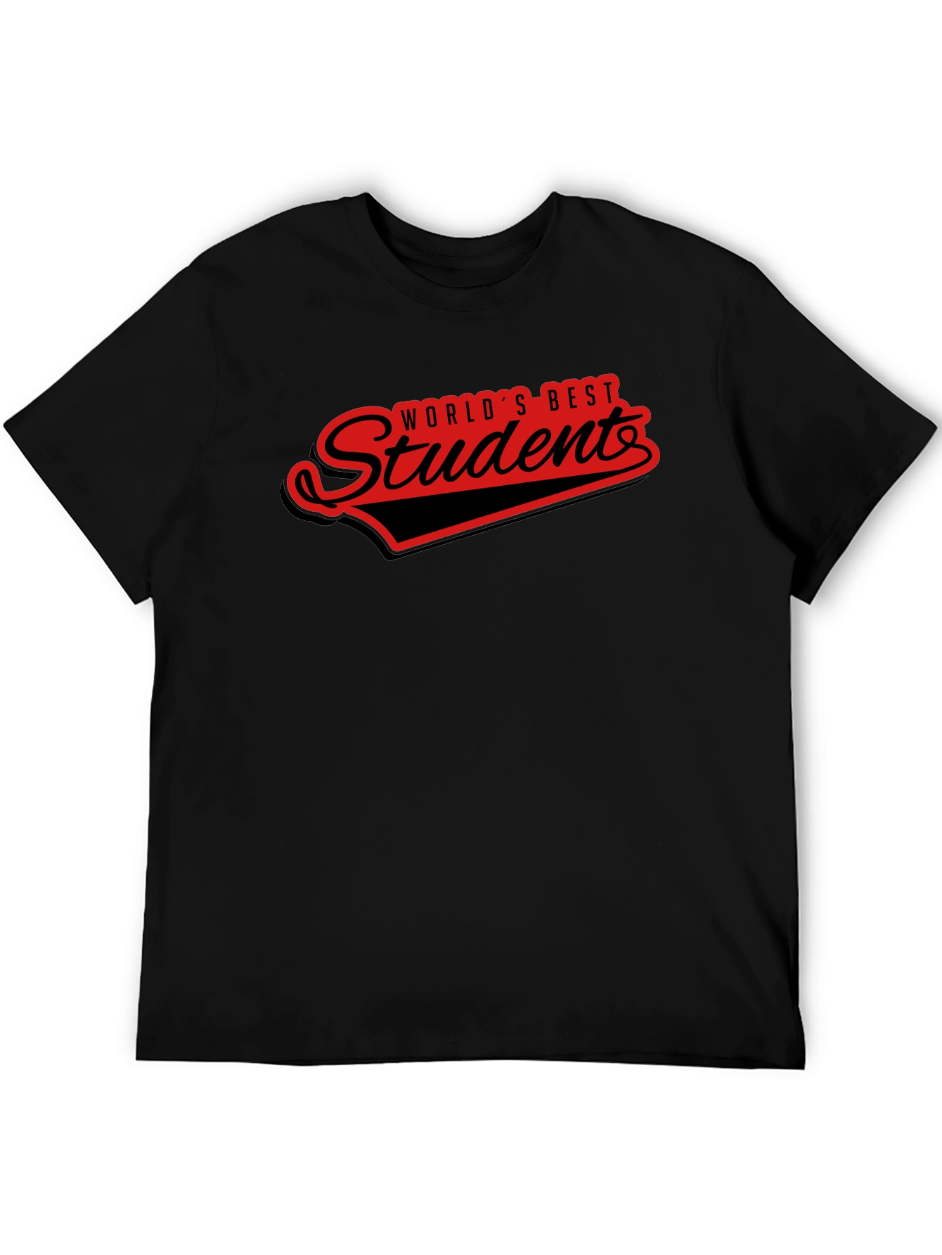 Black World's Best Student T-Shirt - Black view 5