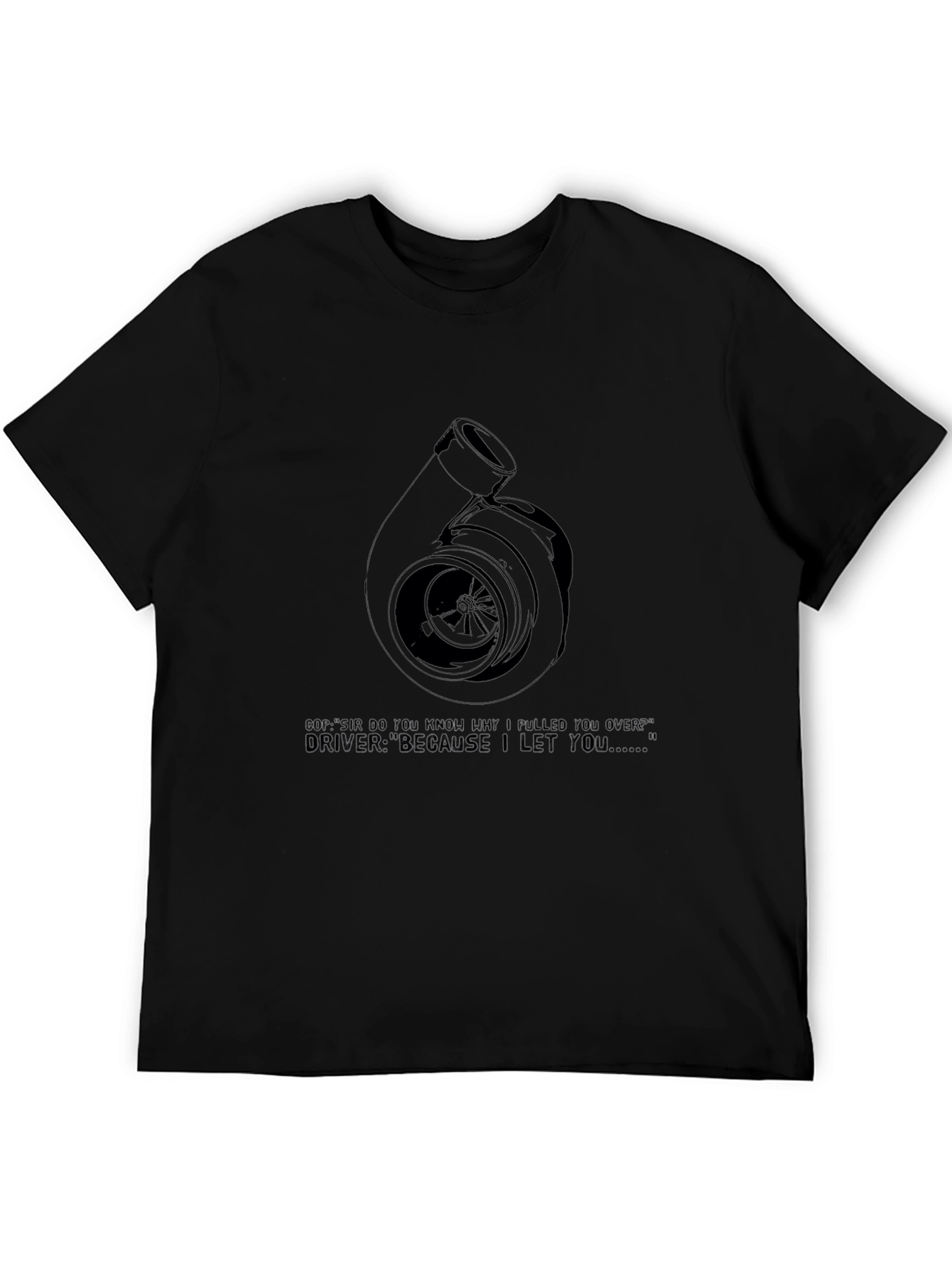 Black Turbo T-Shirt - Funny Car Enthusiast Tee view 5