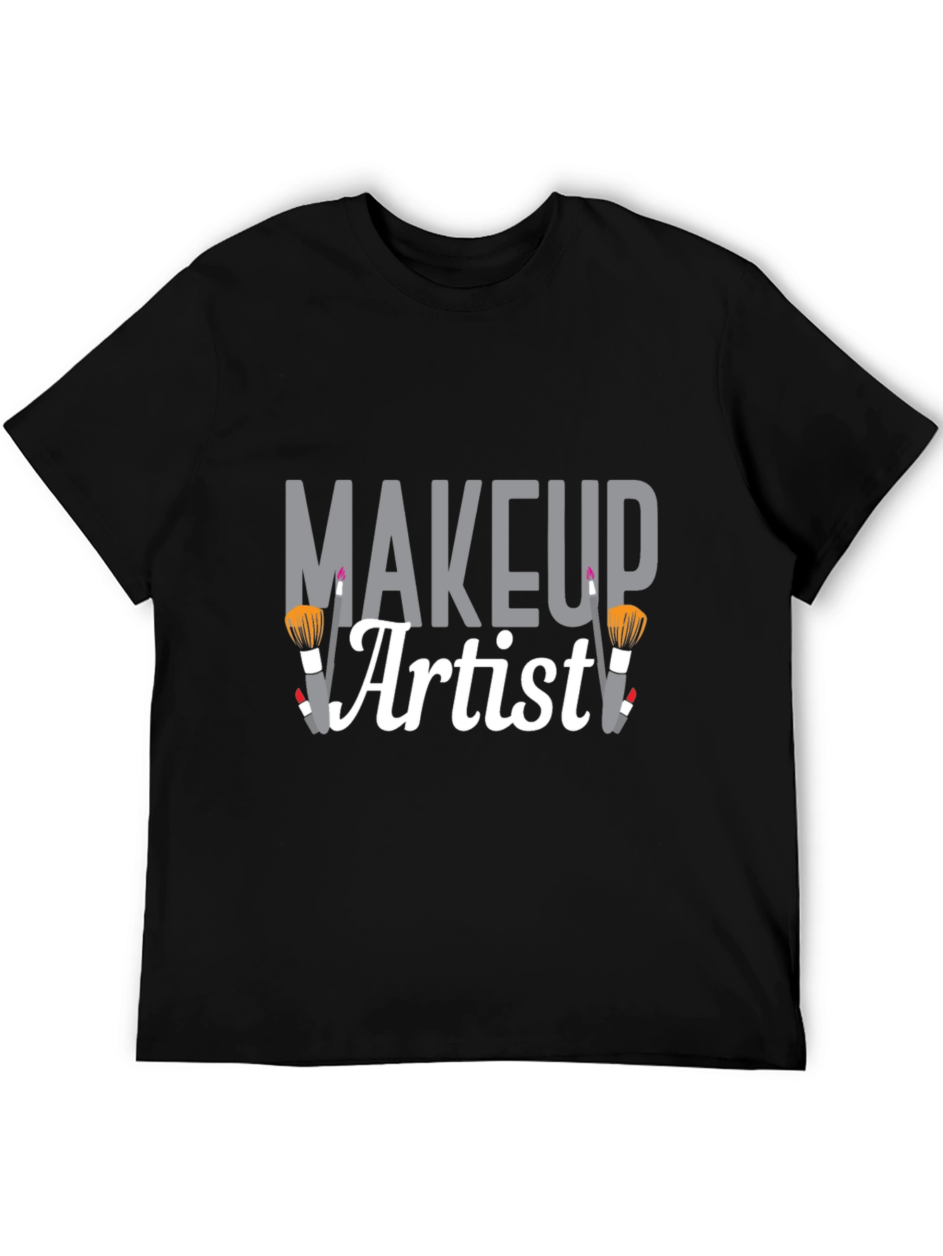 Black Makeup Artist Graphic Tee - Black Cotton T-Shirt view 5