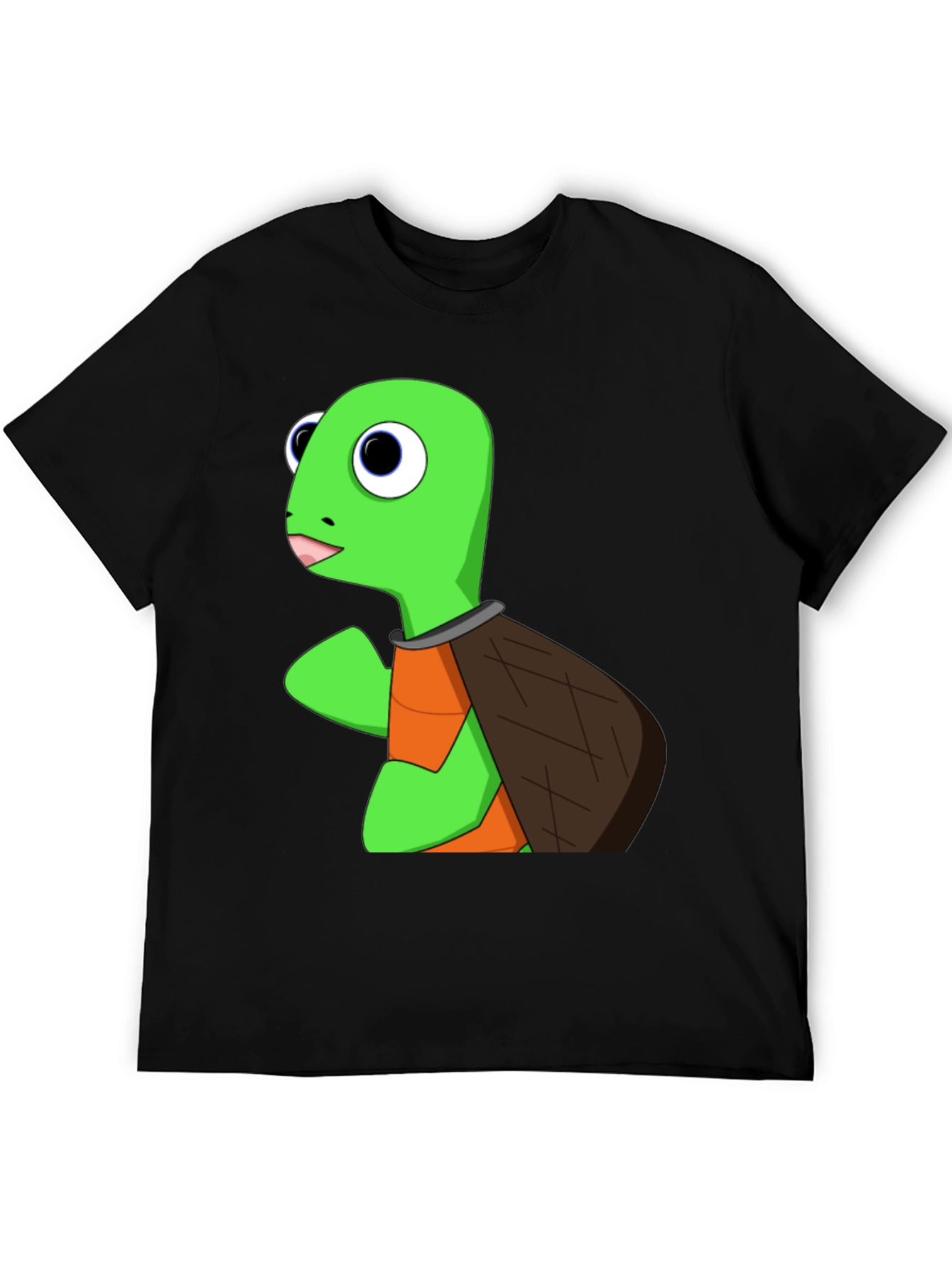 Black Cartoon Turtle Graphic Tee - Black view 5