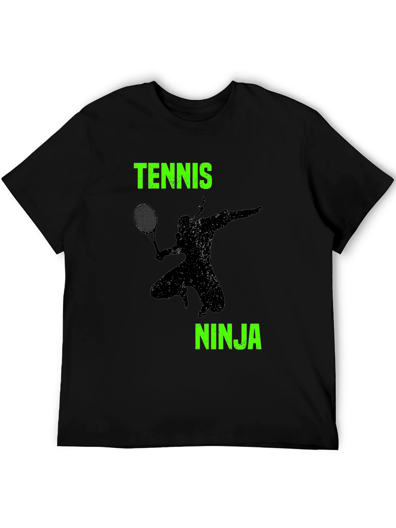 Black Tennis Ninja T-Shirt: Stealth Ace Style view 5