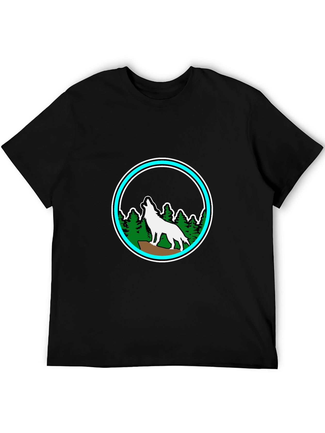 Black Wolf Howling in the Forest Graphic Tee view 5