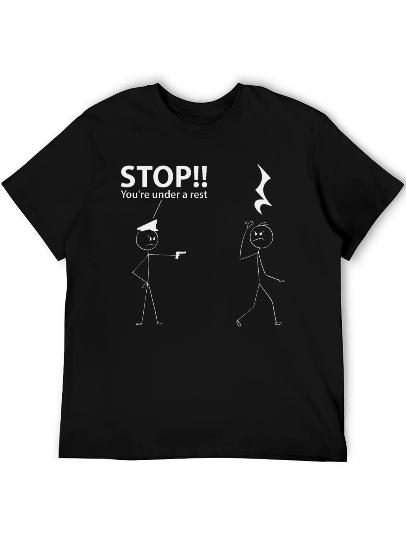 Black Funny Music Pun T-Shirt - You're Under a Rest! view 5