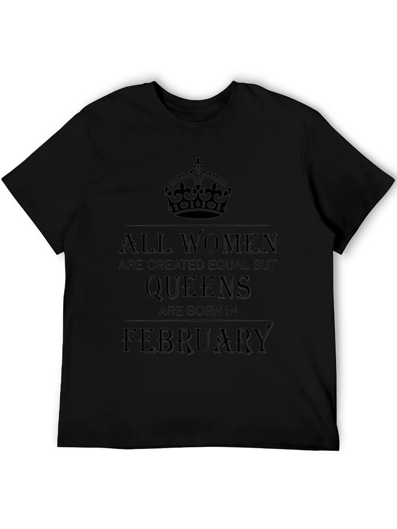 Black Queens Born in February T-Shirt - Black view 5