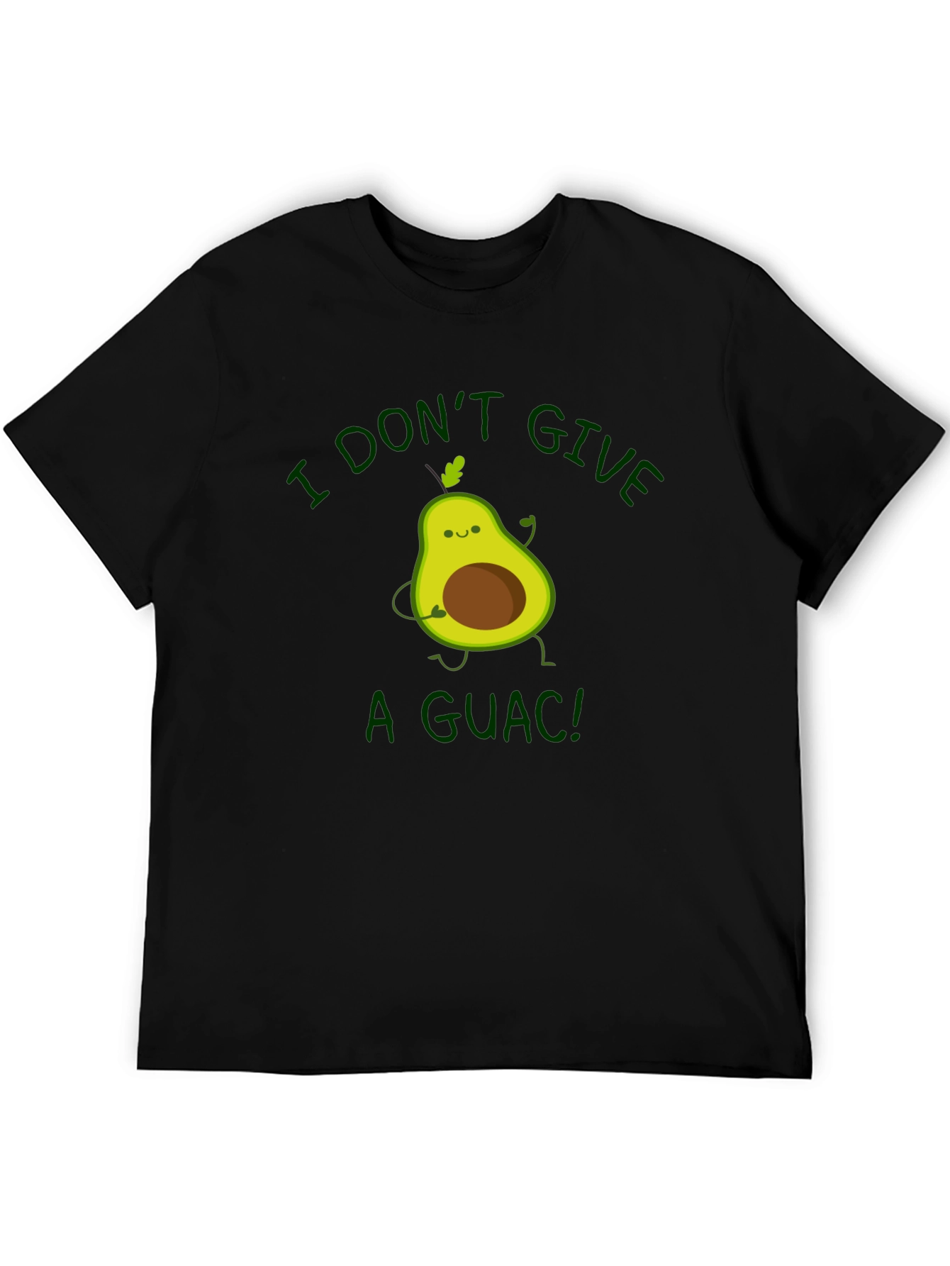 Black I Don't Give a Guac! Avocado Graphic T-Shirt view 5
